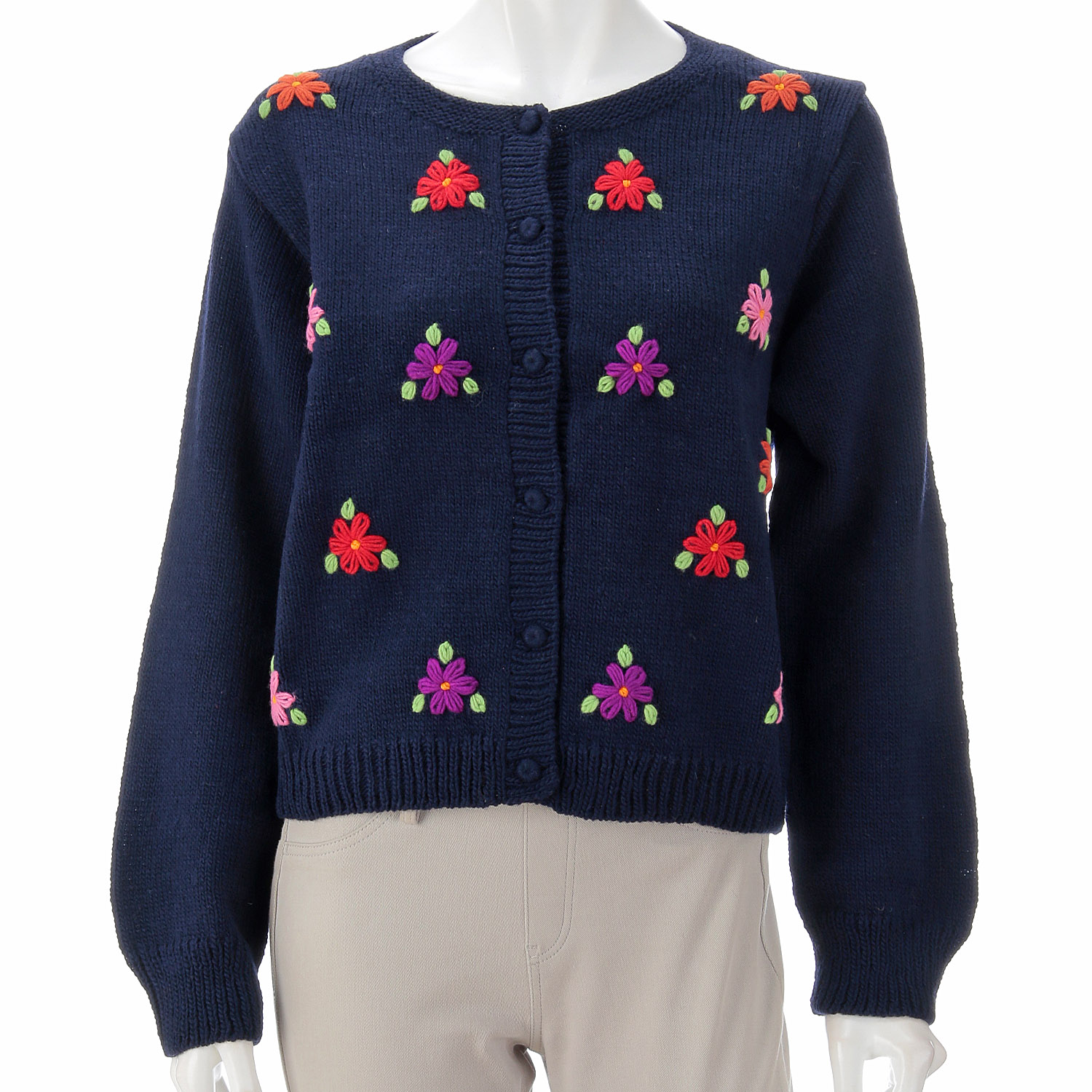 ESTELLE 花柄クルーネックカーディガン - 画像7