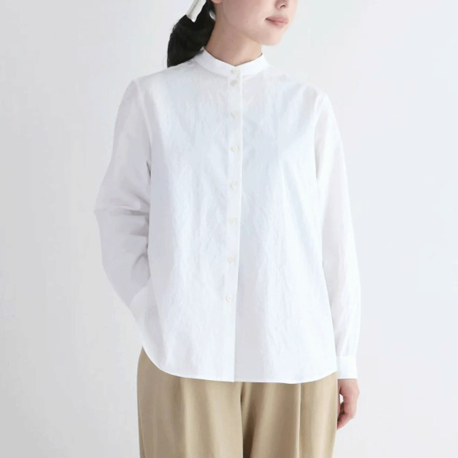 【お取り寄せ】pot－pourri 定番エームスタンドカラーシャツ