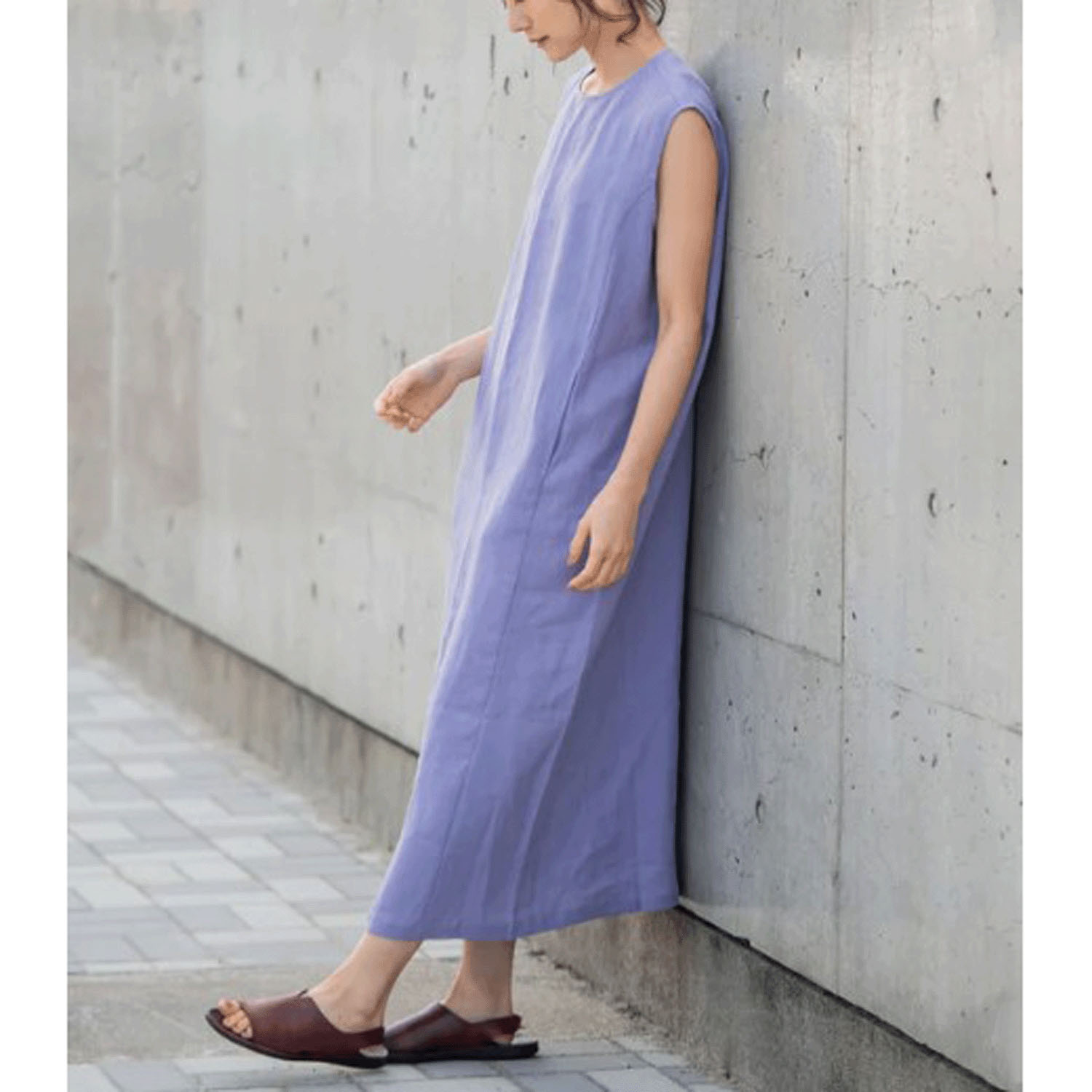 【Insta Live】YARRA リトアニアリネンノースリーブワンピース - 画像16