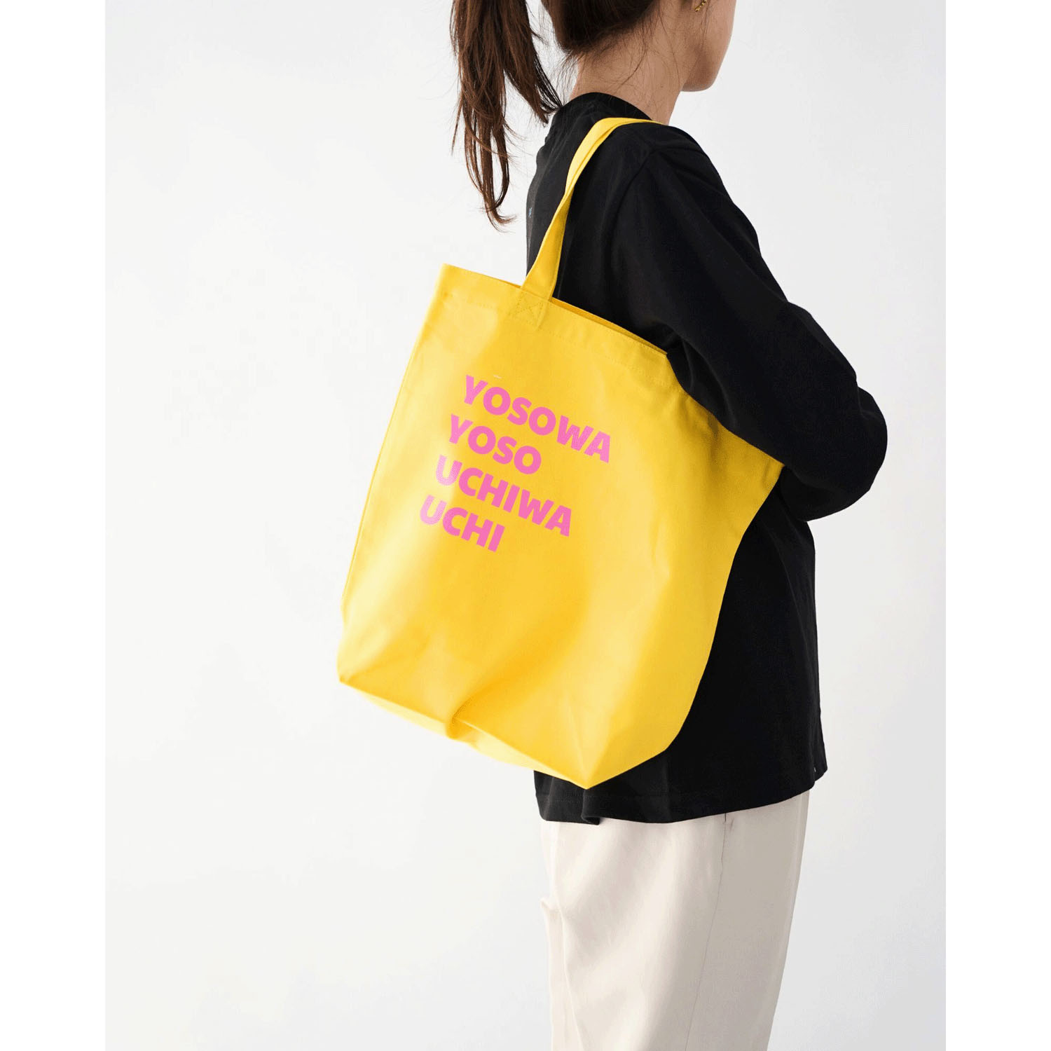 【Insta Live】ciroc キャンバストートバッグ M ”YUSOWA YOSO UTCHIWA UCHI” - 画像6