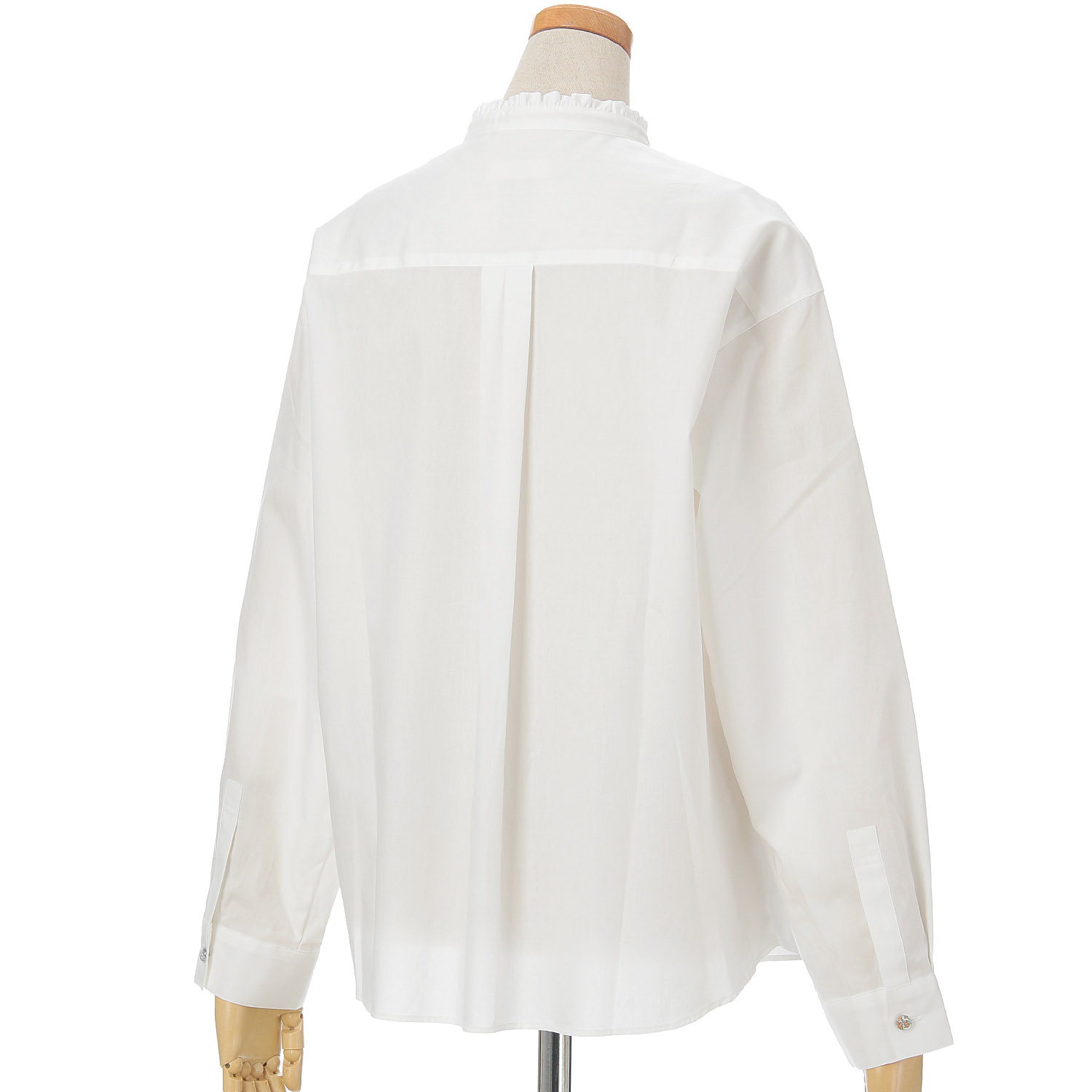 Parkes スタンドフリルドロップショルダーシャツ - 画像2