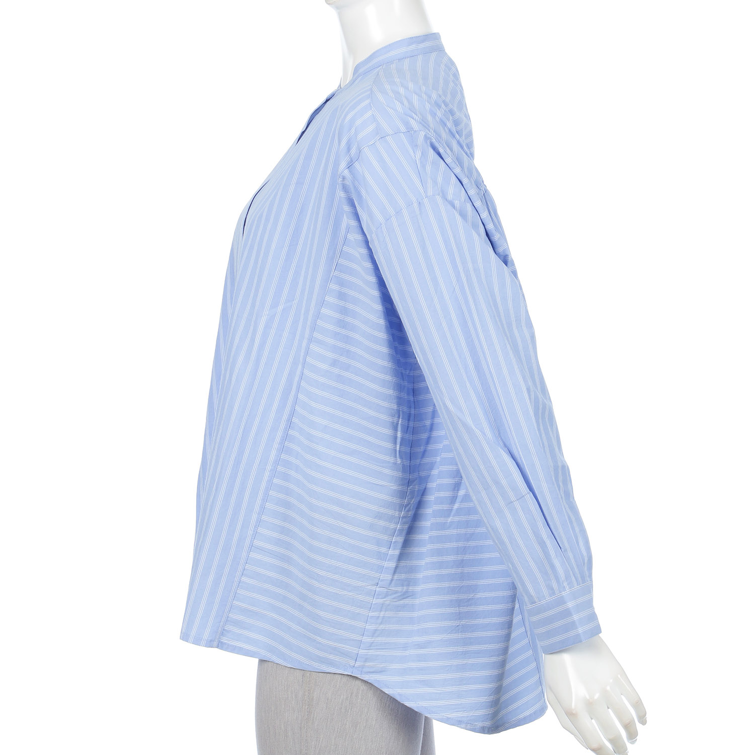 ista－ire 綿麻ストライプ柄 切替ブラウス - 画像8