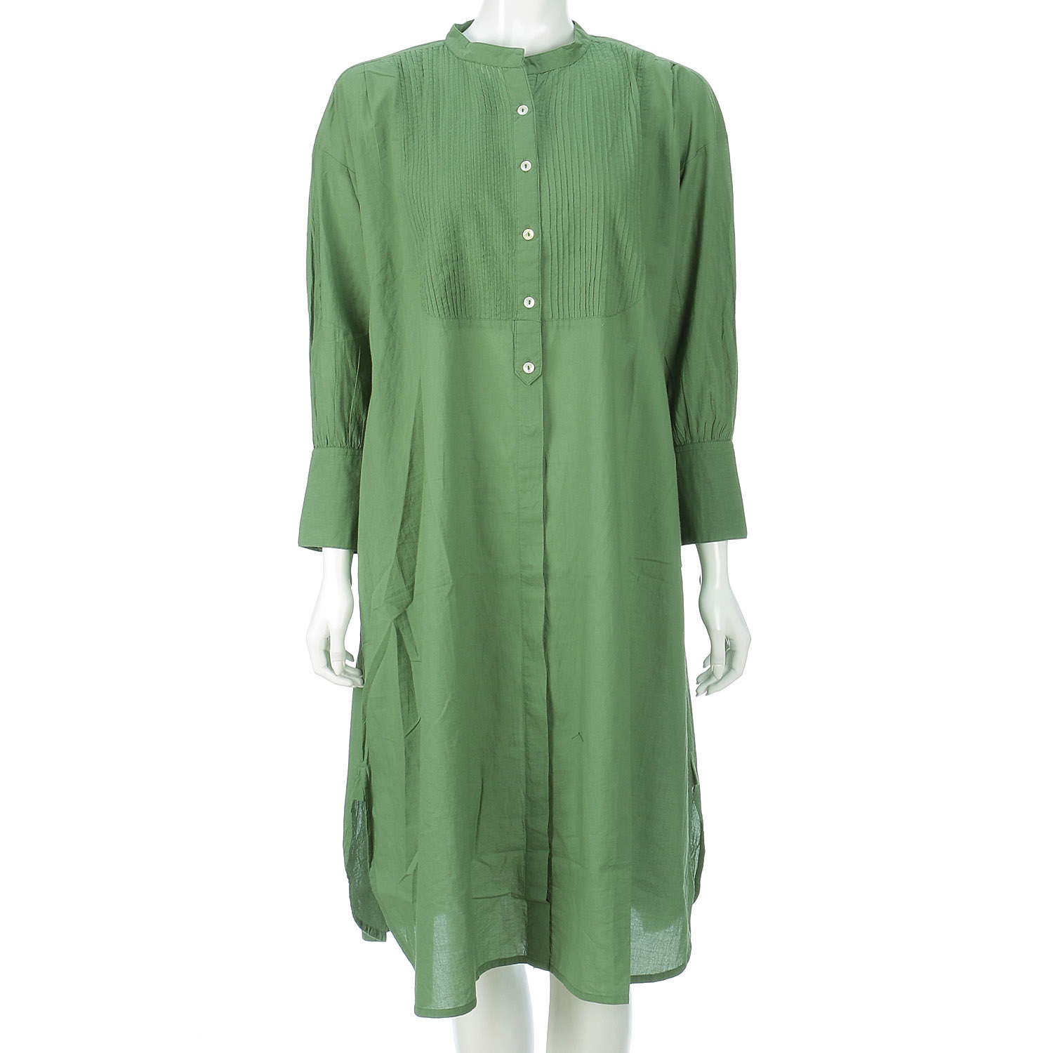 東京かんかん ピンタックコットン無地シャツワンピース - 画像10