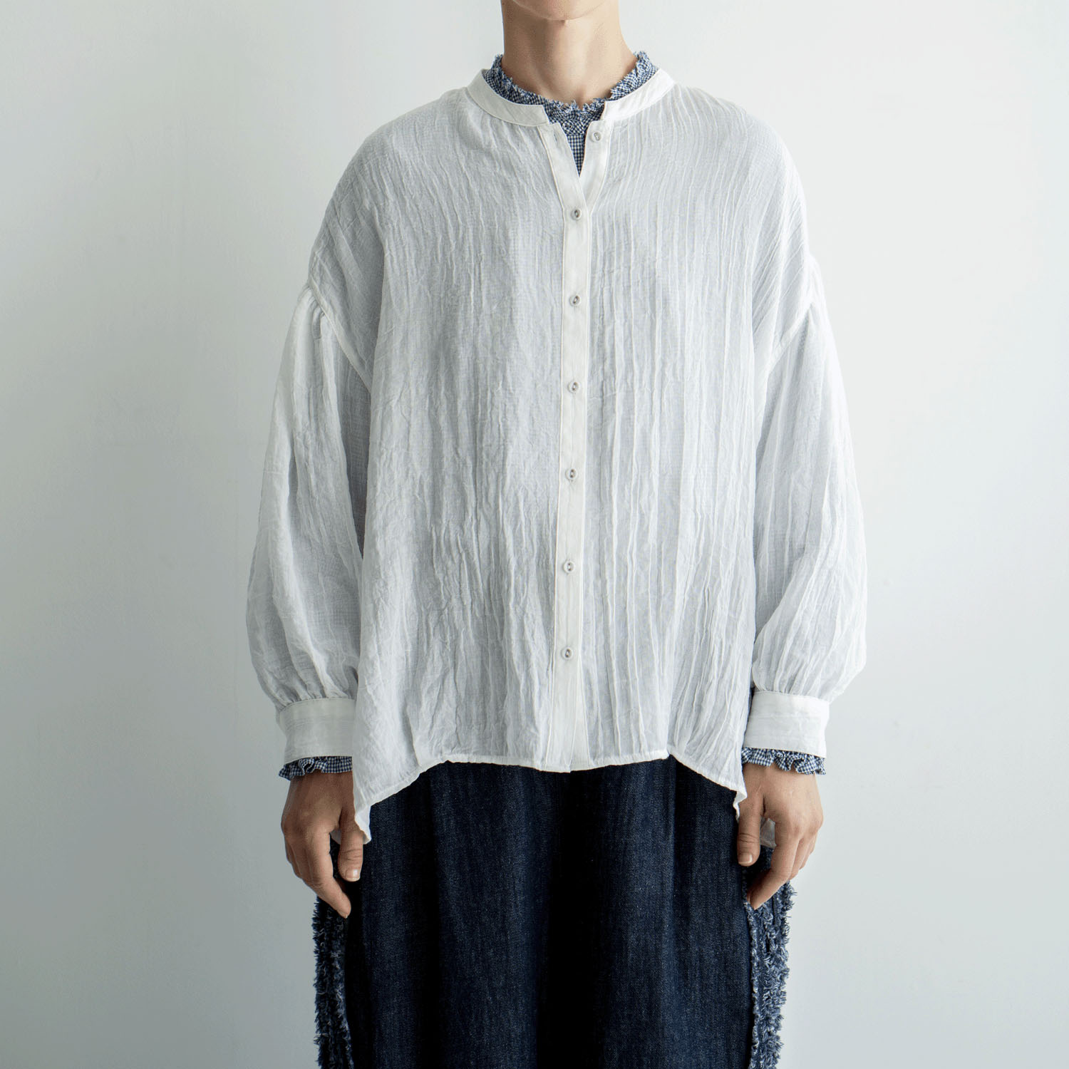 ista－ire T／Cガーゼ サイドタックブラウス