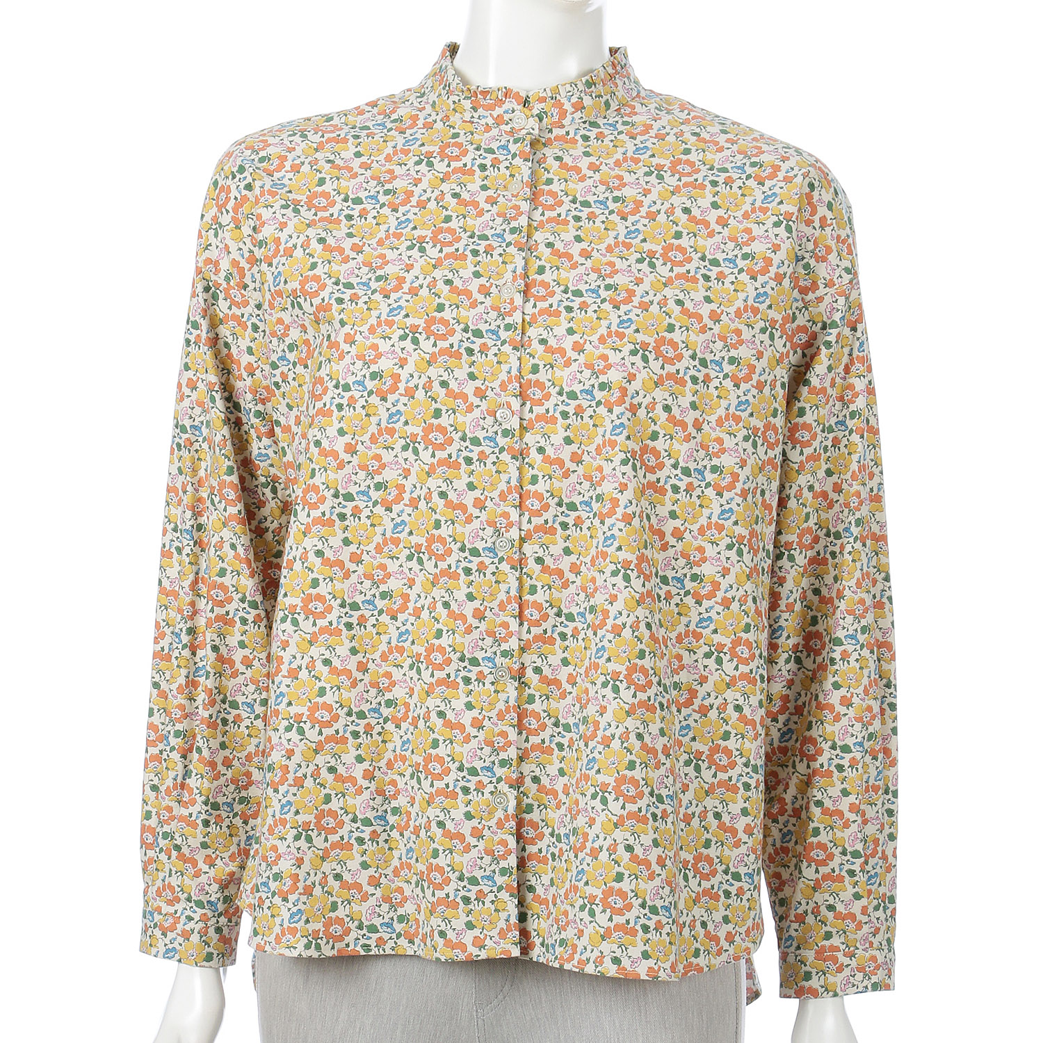 Parkes LIBERTY スタンドビッグフリルシャツ