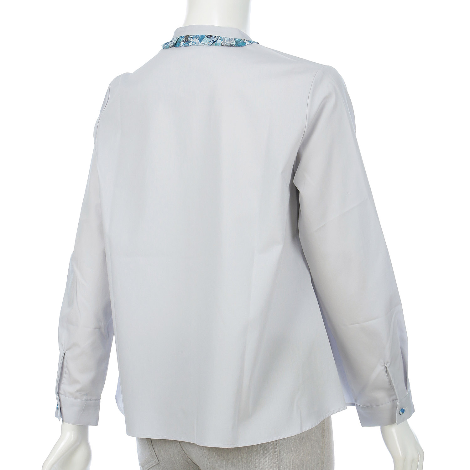 Parkes LIBERTYくるみ釦フリルブラウス - 画像4