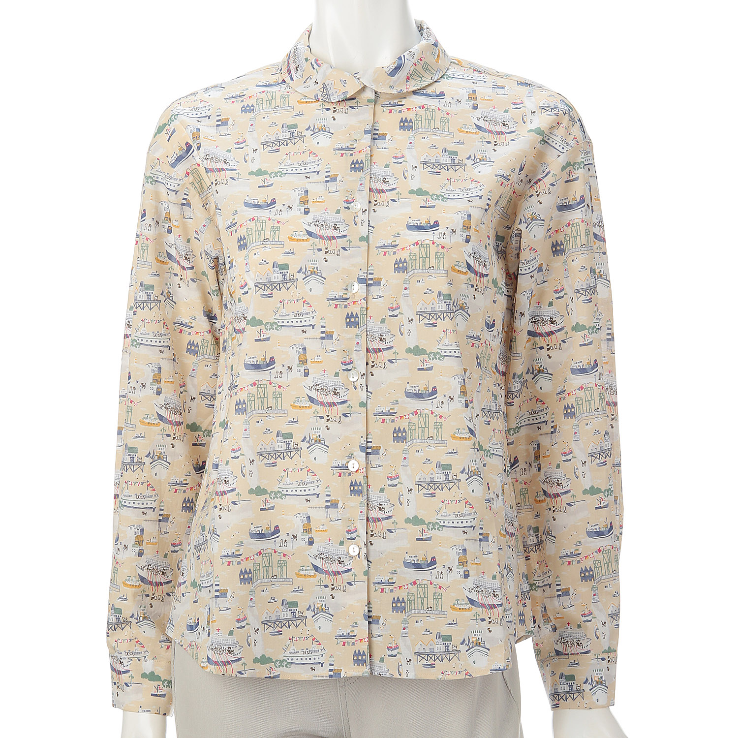 Parkes 総柄ラウンドカットシャツ - 画像2