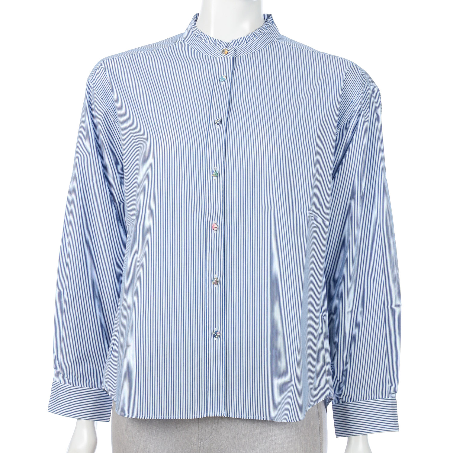 Parkes スタンドフリルドロップシャツ - 画像7