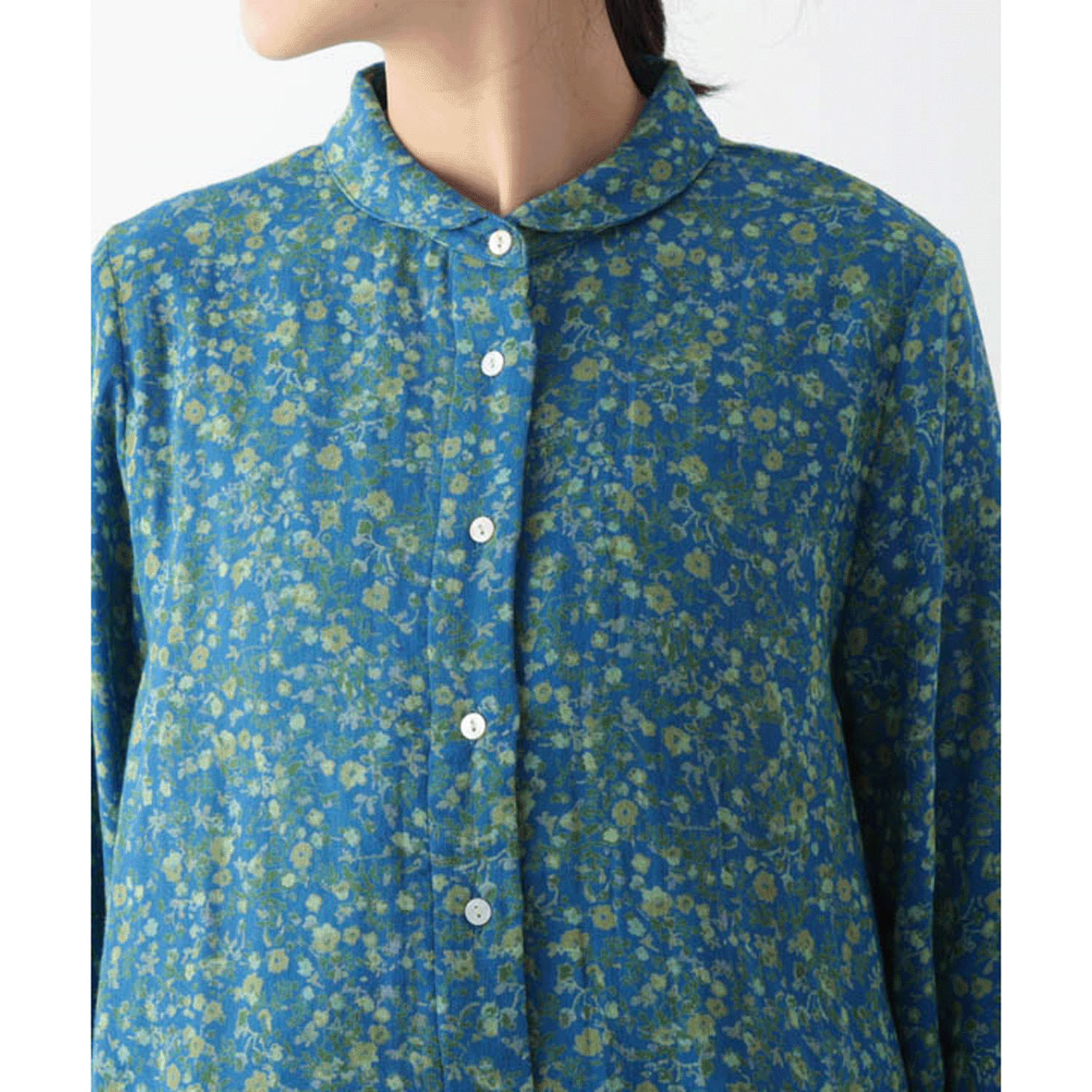 東京かんかん 小花柄コットンダブルガーゼブラウス - 画像4