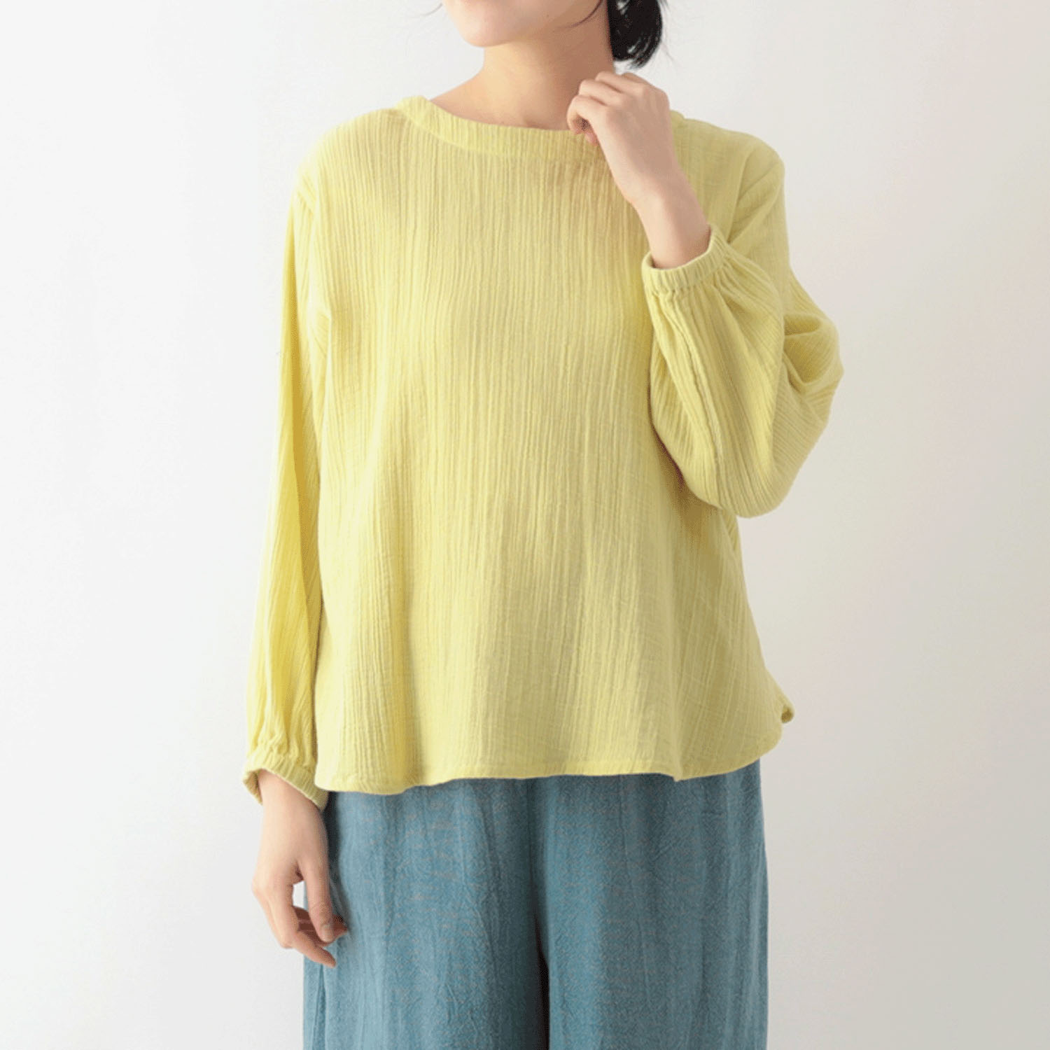 東京かんかん ふんわりダブルガーゼクレープ2Wブラウス - 画像6