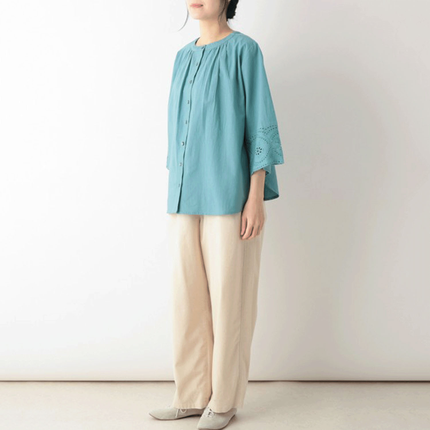 東京官官 ふんわりダブルガーゼクレープ2Wブラウス - 画像6