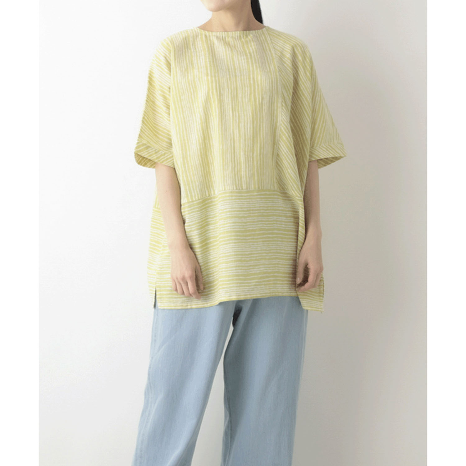 東京かんかん artipur ゆれるストライププリントコットンチュニック - 画像4