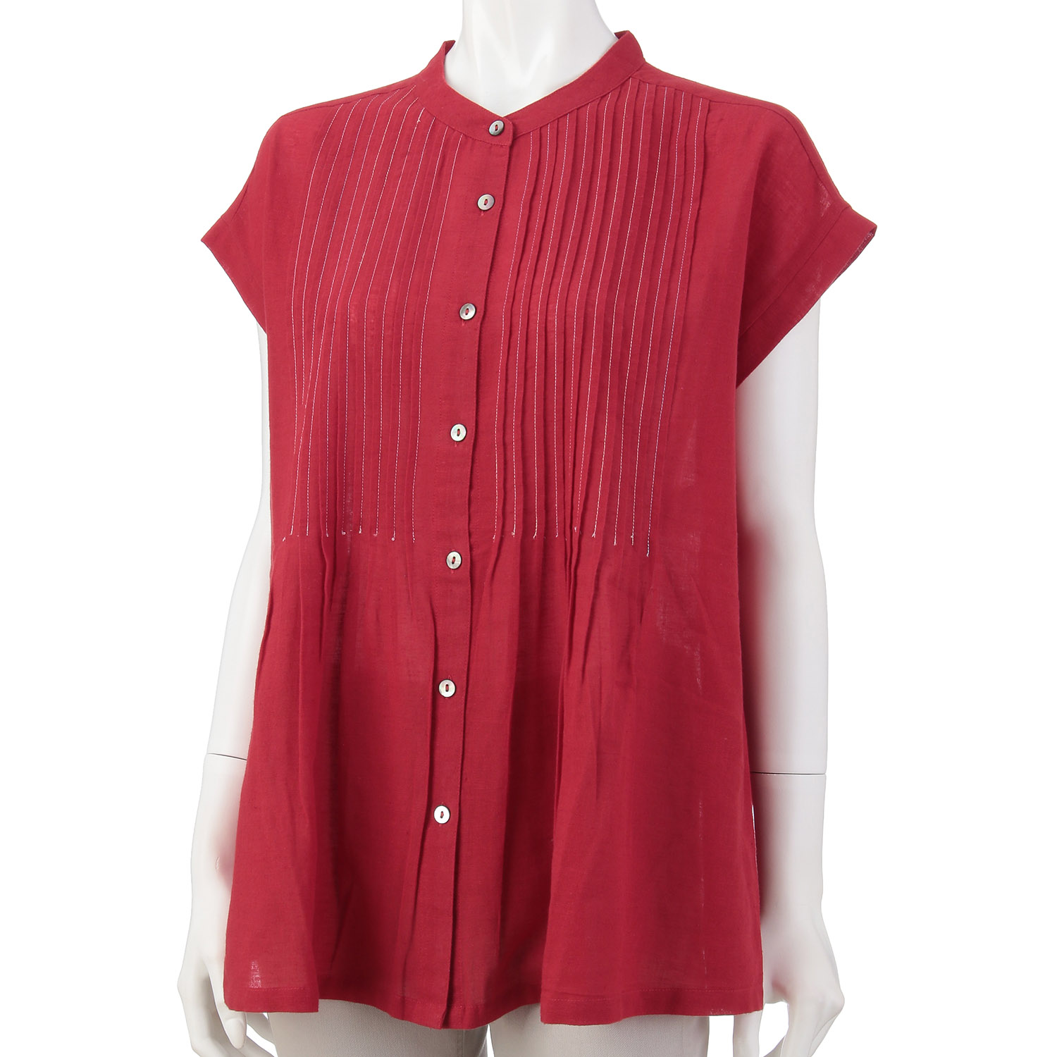 東京かんかん 虹色ピンタックコットンリネンガーゼブラウス - 画像9