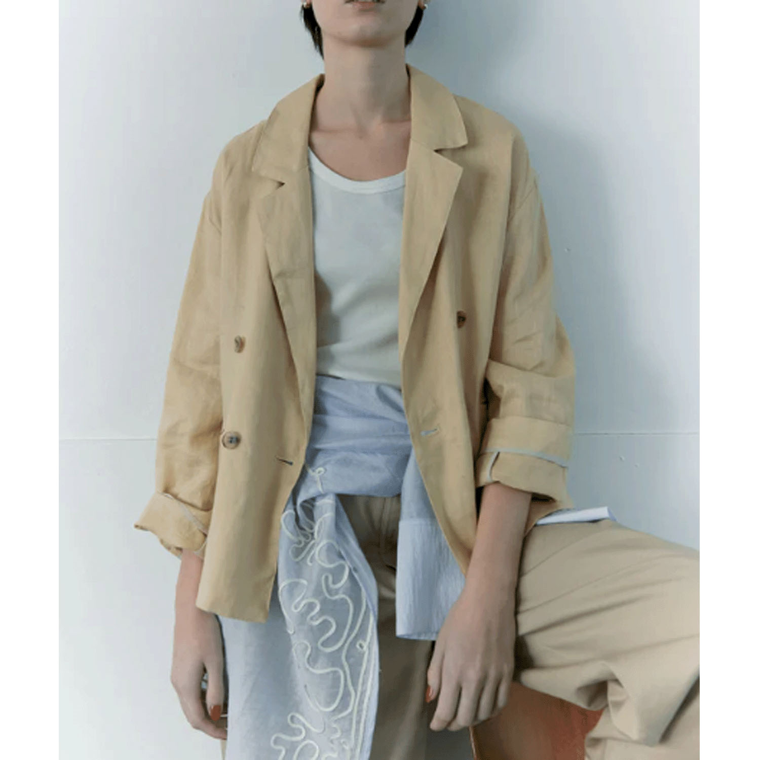 doux bleu リネンワイドジャケット - 画像11