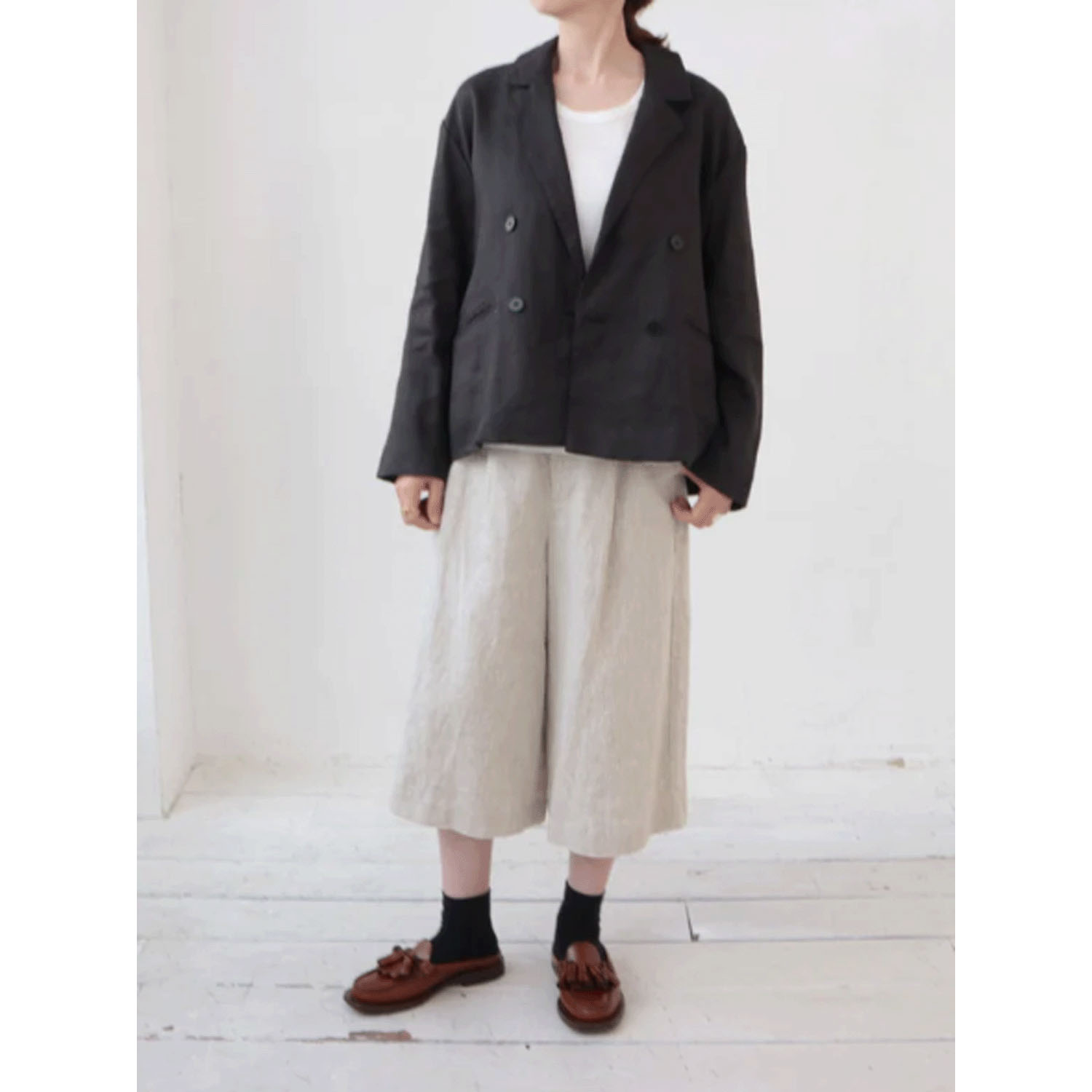 doux bleu リネンワイドジャケット - 画像7