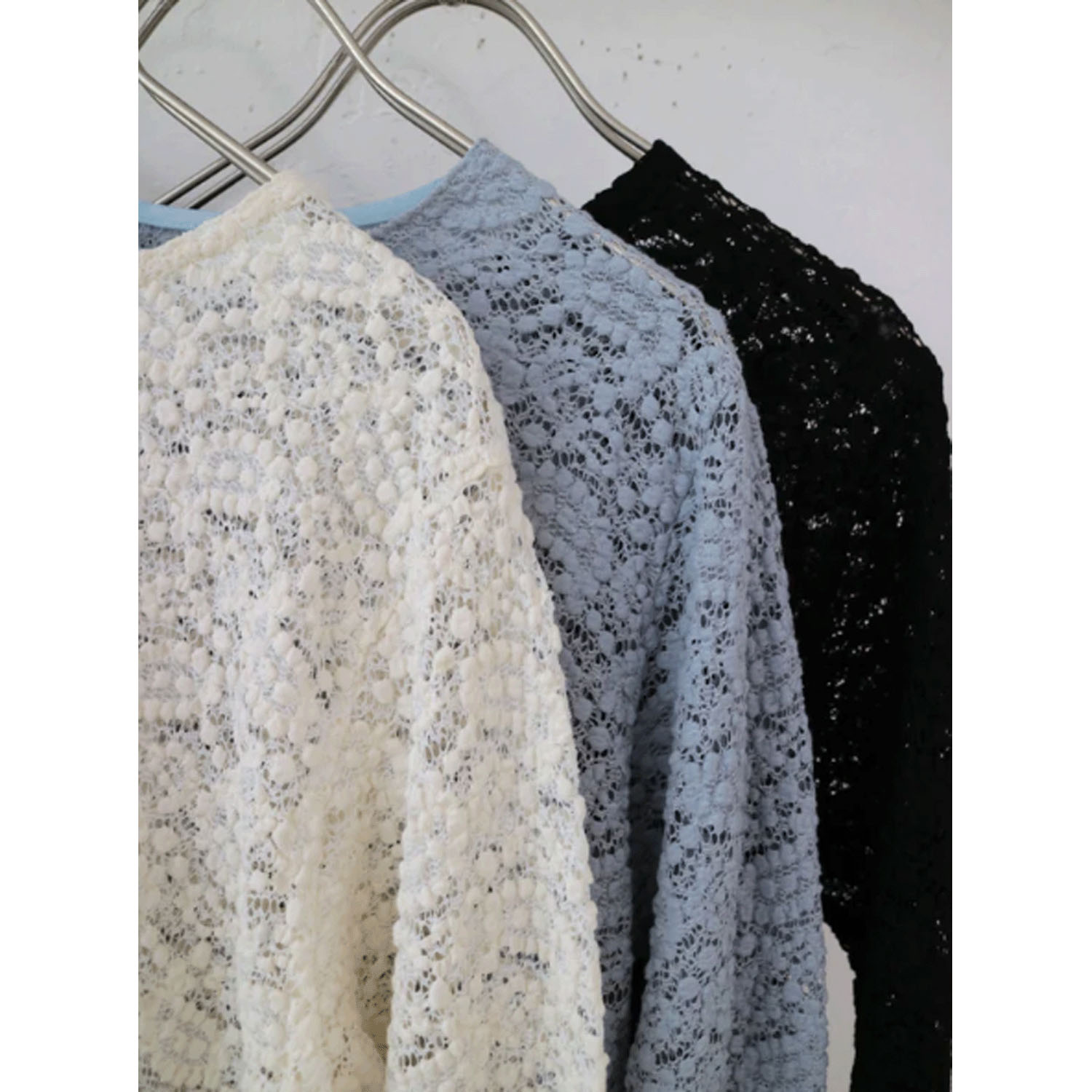 doux bleu コットンナイロンレースプルオーバー - 画像2