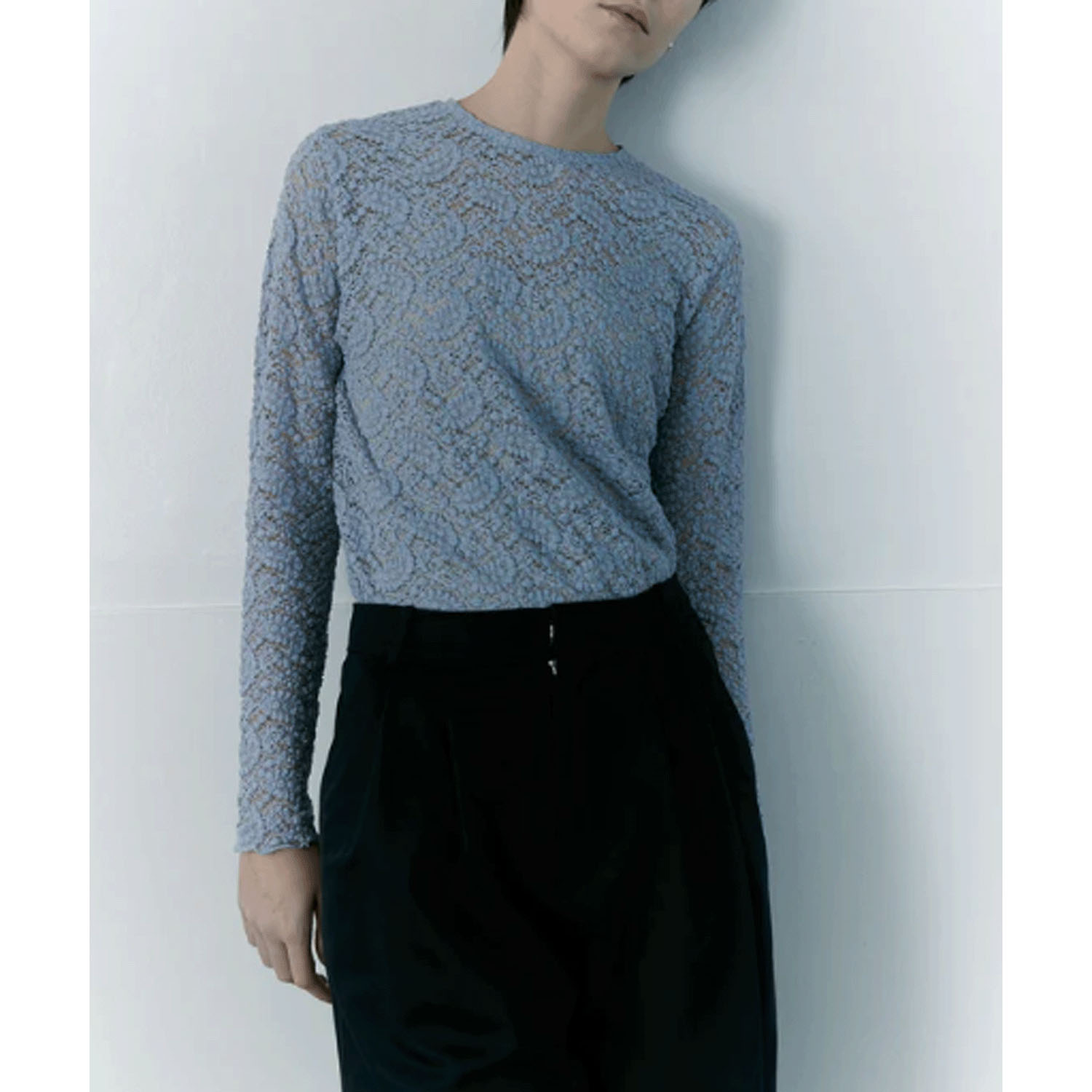 doux bleu コットンナイロンレースプルオーバー - 画像11