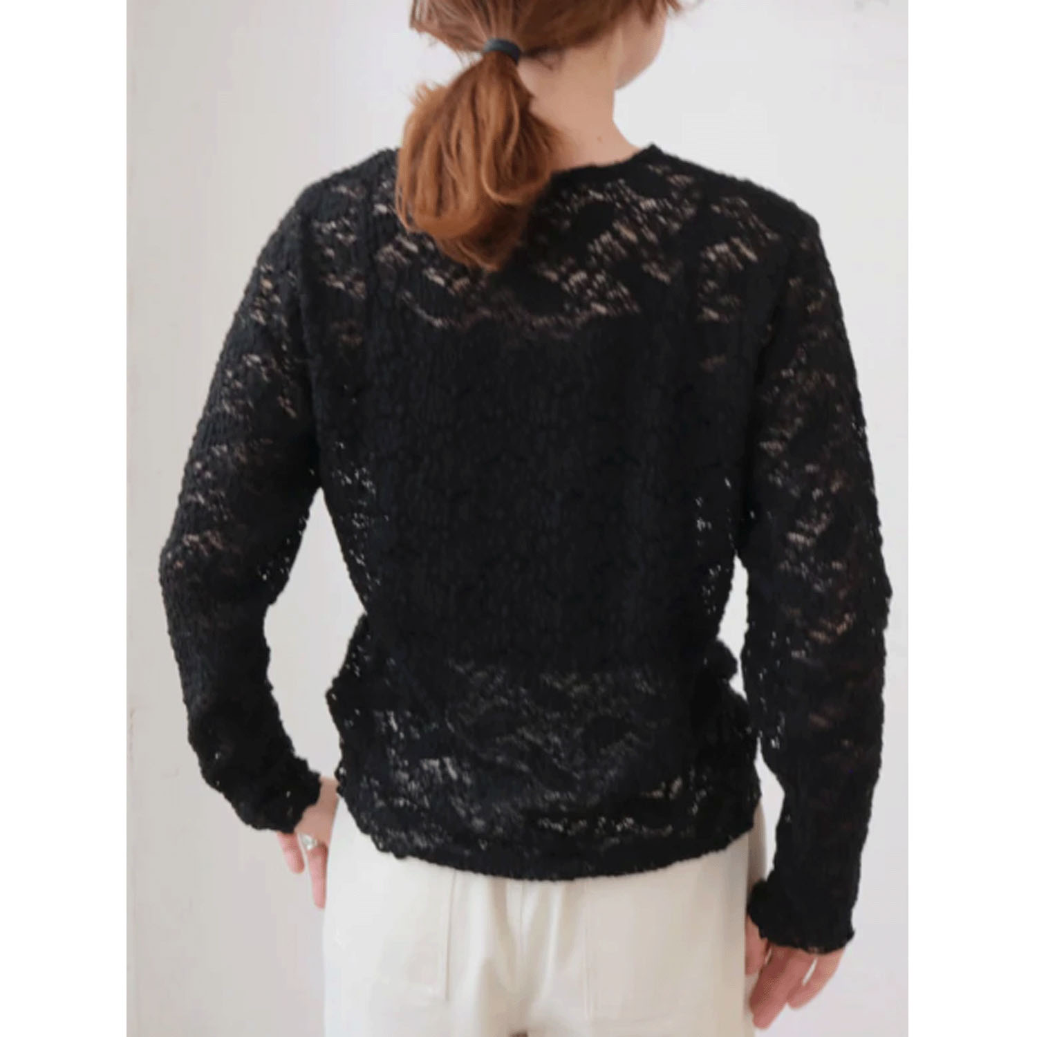 doux bleu コットンナイロンレースプルオーバー - 画像4