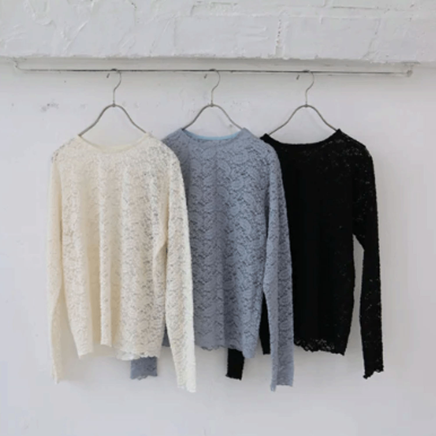 doux bleu コットンナイロンレースプルオーバー