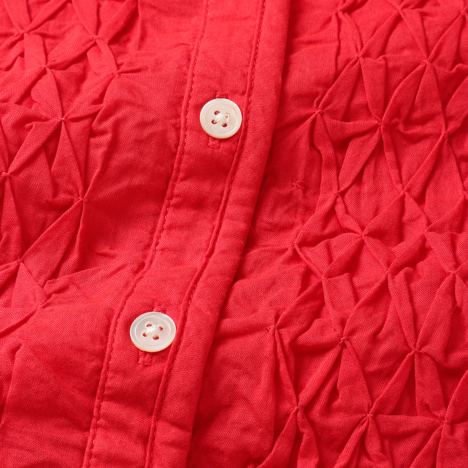 doux bleu ハンドスモッキング刺繍シャツ - 画像10