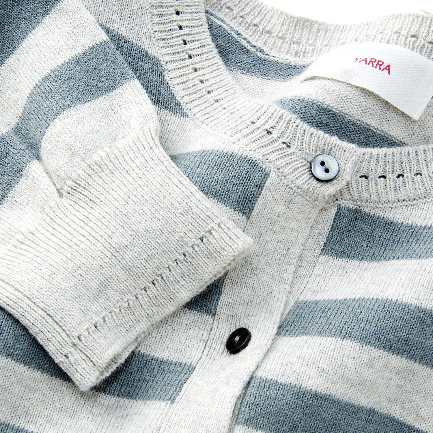 YARRA コットンカシミヤクルーカーディガン - 画像6