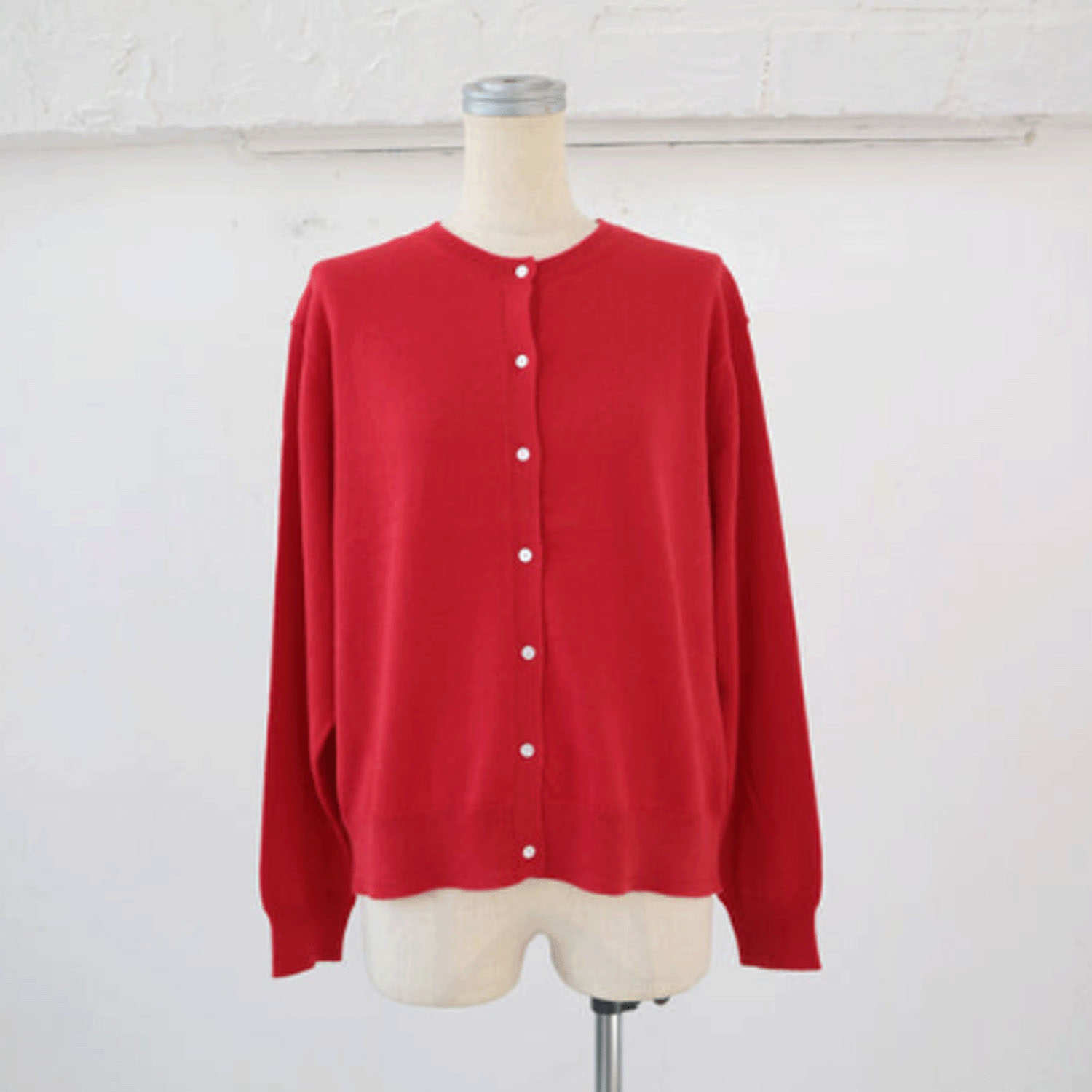 YARRA コットンカシミヤクルーカーディガン - 画像7