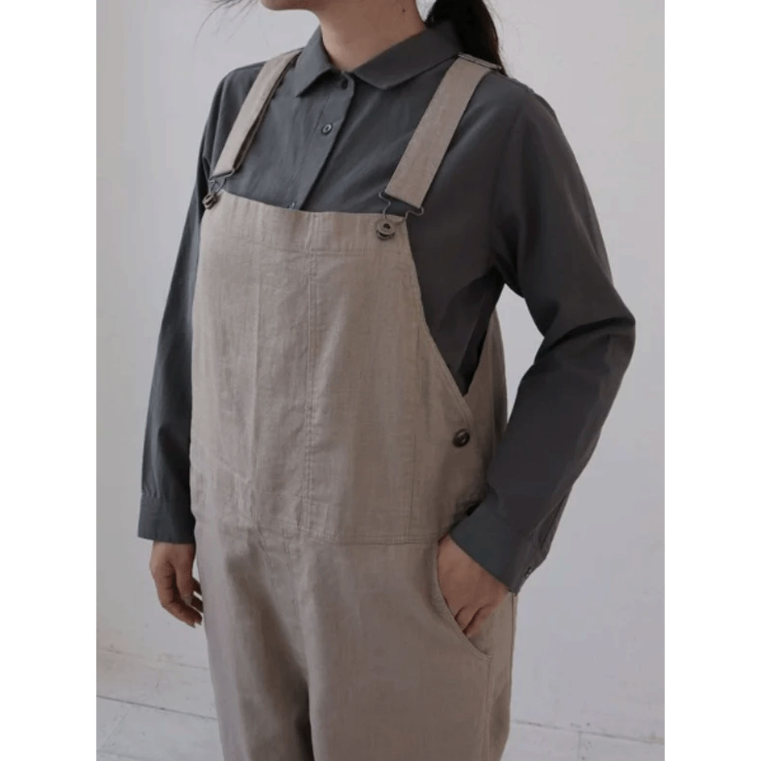 YARRA フラットカラーオープンブラウス - 画像7