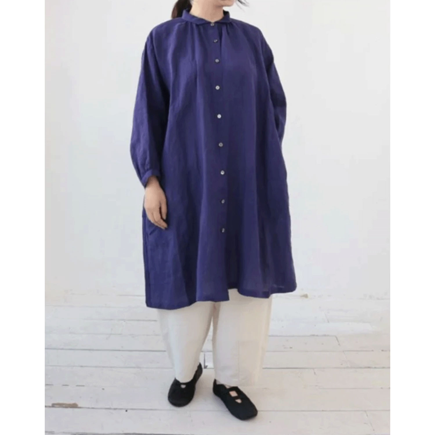 YARRA エアリーリネンギャザーワンピース - 画像8