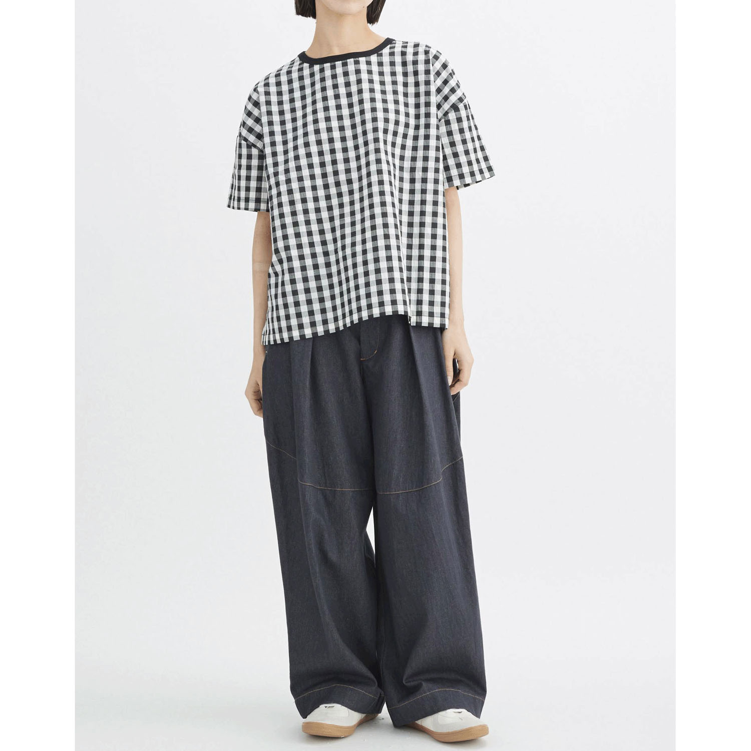 【ETONET限定】ATELIER EQUAL style ギンガムチェック天竺切替プルオーバー - 画像2