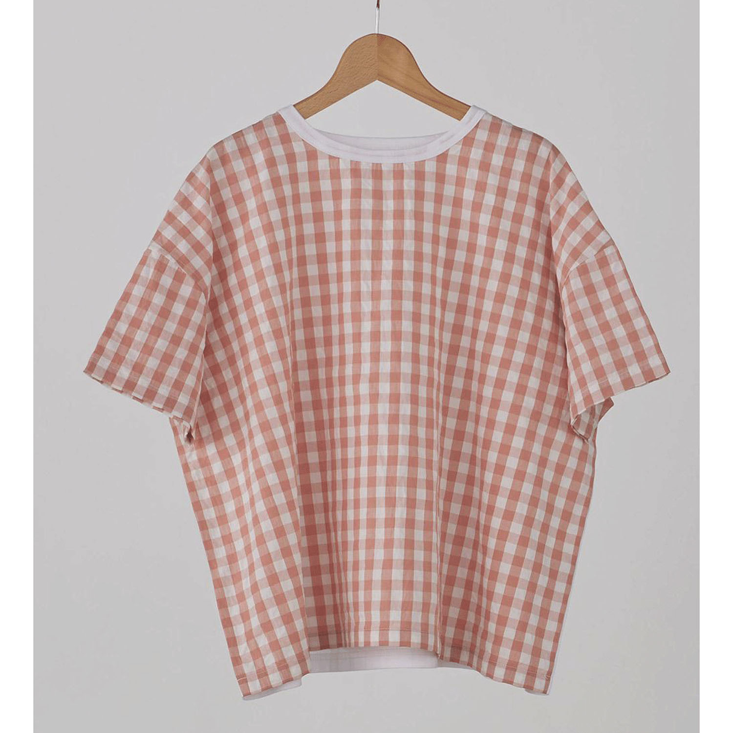 【ETONET限定】ATELIER EQUAL style ギンガムチェック天竺切替プルオーバー - 画像11