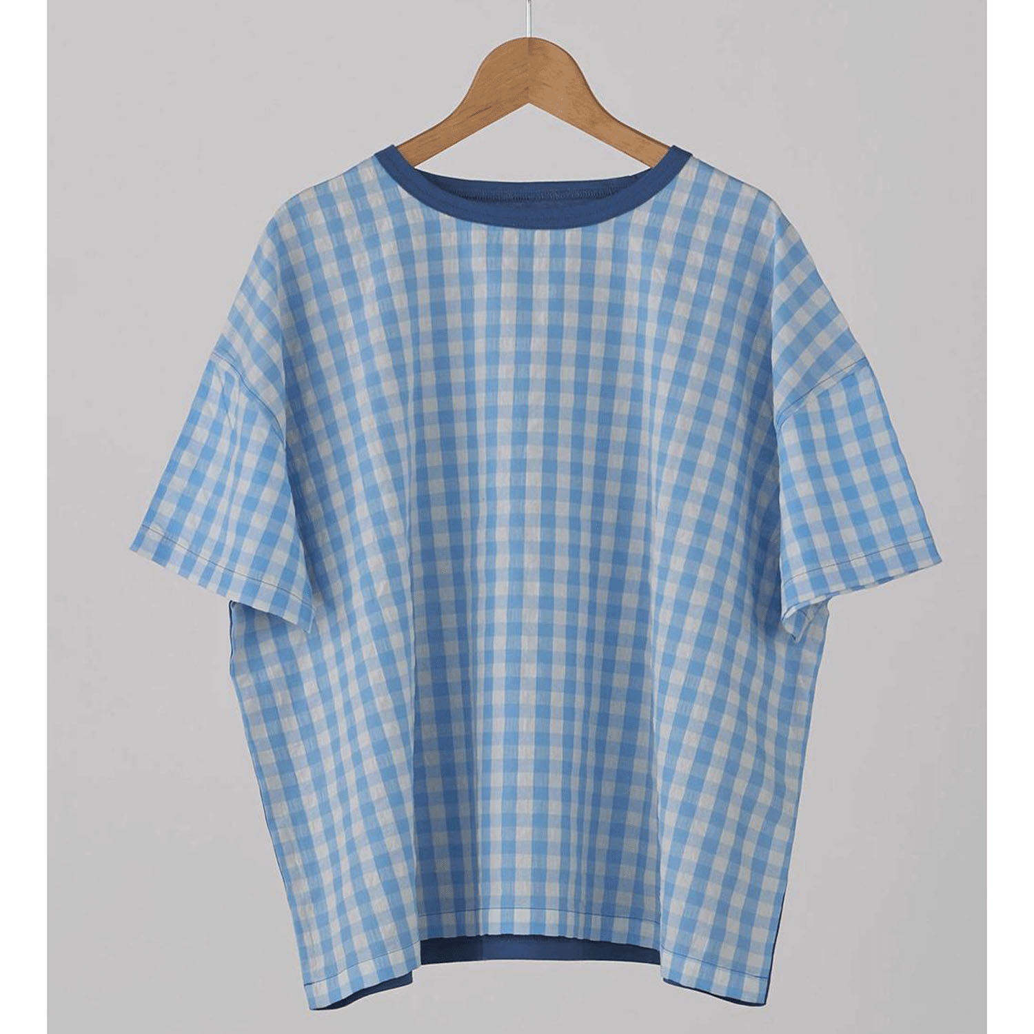 【ETONET限定】ATELIER EQUAL style ギンガムチェック天竺切替プルオーバー - 画像12