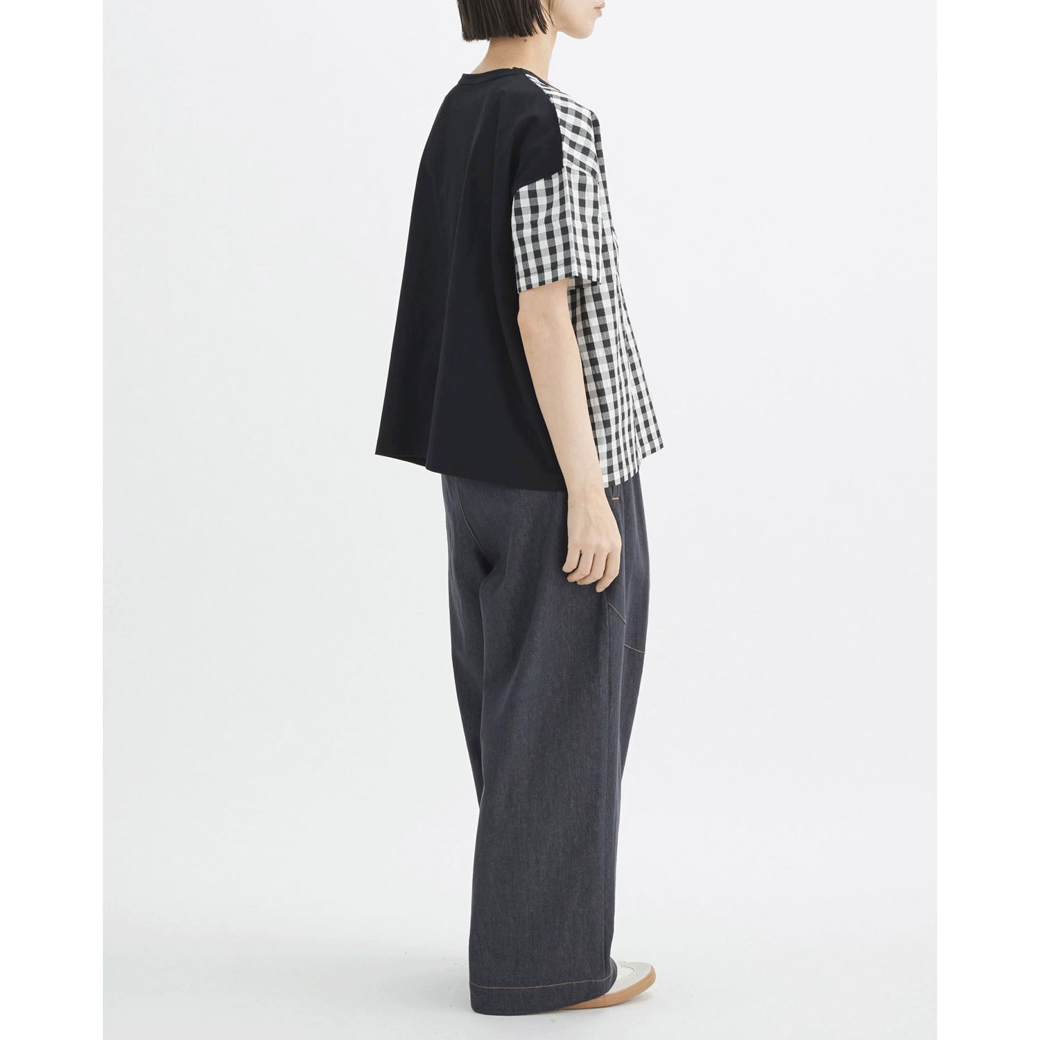 【ETONET限定】ATELIER EQUAL style ギンガムチェック天竺切替プルオーバー - 画像5