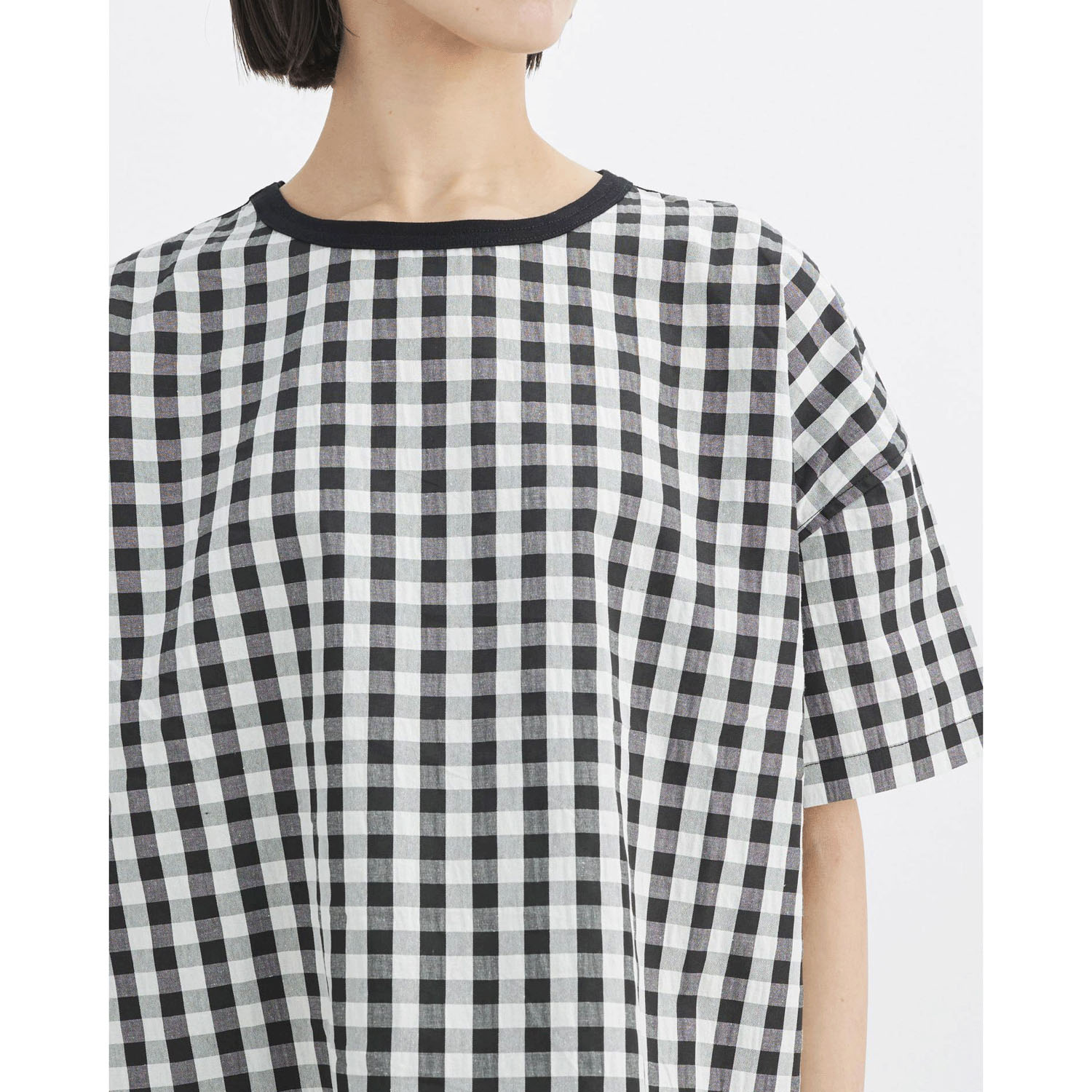 【ETONET限定】ATELIER EQUAL style ギンガムチェック天竺切替プルオーバー - 画像7