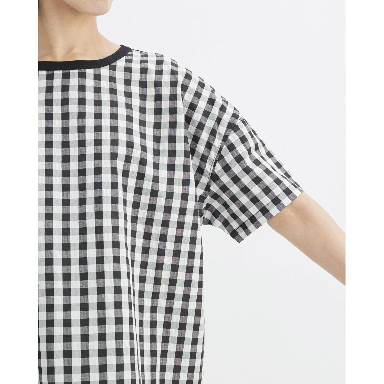 【ETONET限定】ATELIER EQUAL style ギンガムチェック天竺切替プルオーバー - 画像8