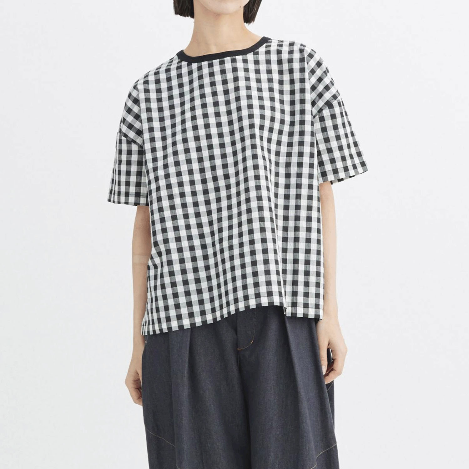 【ETONET限定】ATELIER EQUAL style ギンガムチェック天竺切替プルオーバー