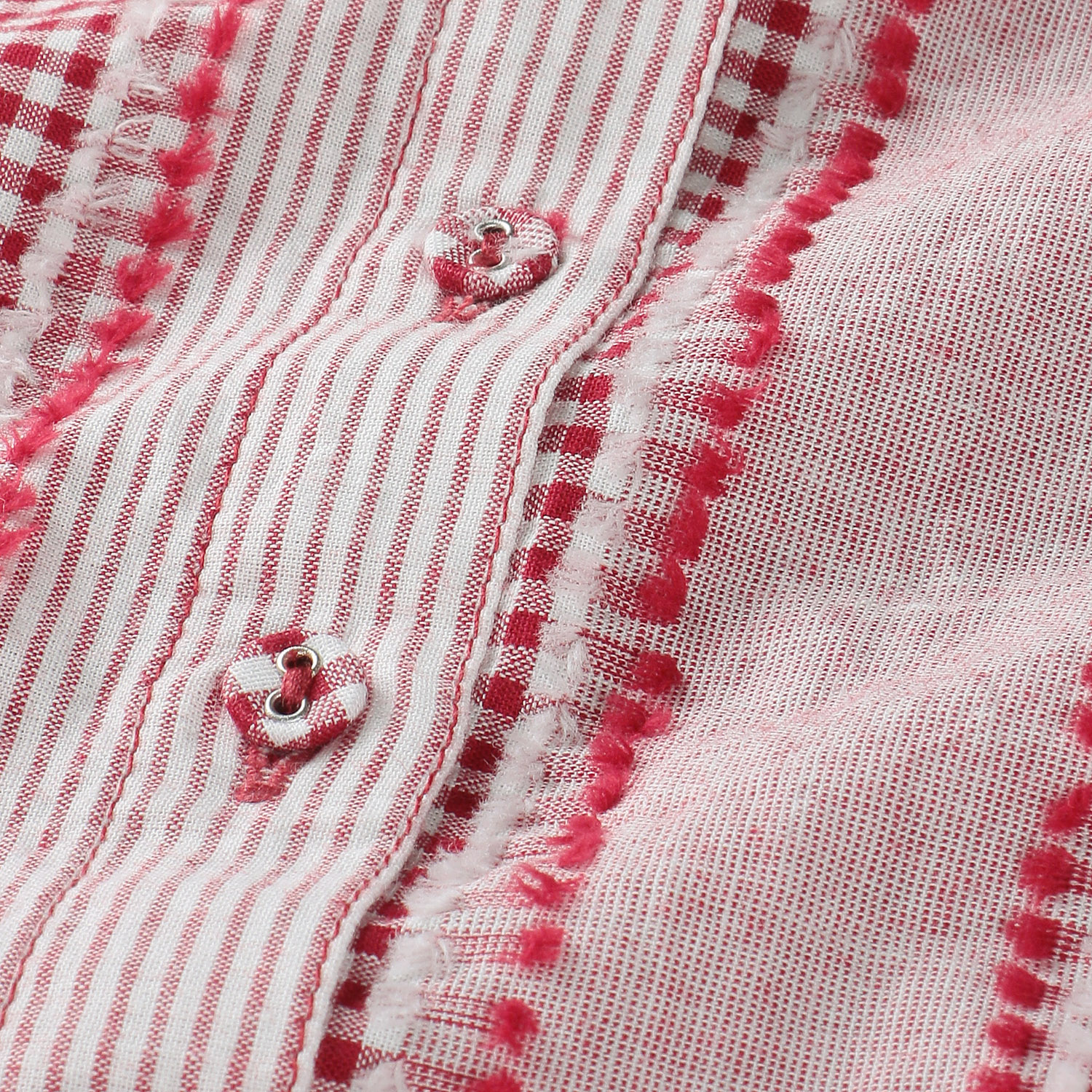 YURK genite van イレギュラーギンガムガンジーネックシャツ - 画像5