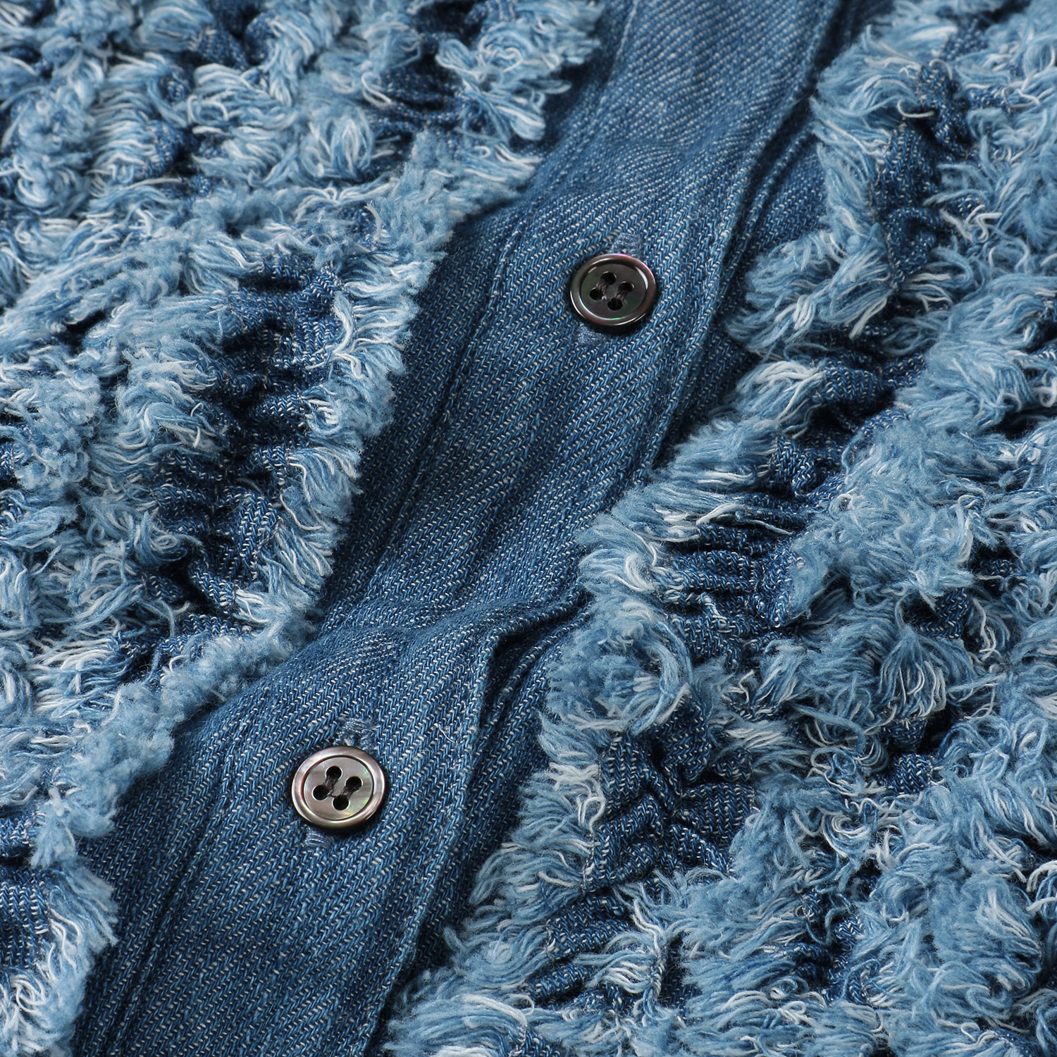 4．5oz綿麻甘撚りデニム（ista－ireオリジナル生地） フリンジブラウス - 画像7