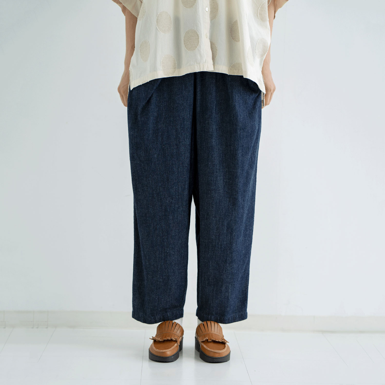 6．5綿麻甘撚りデニム ルーフポケットパンツ