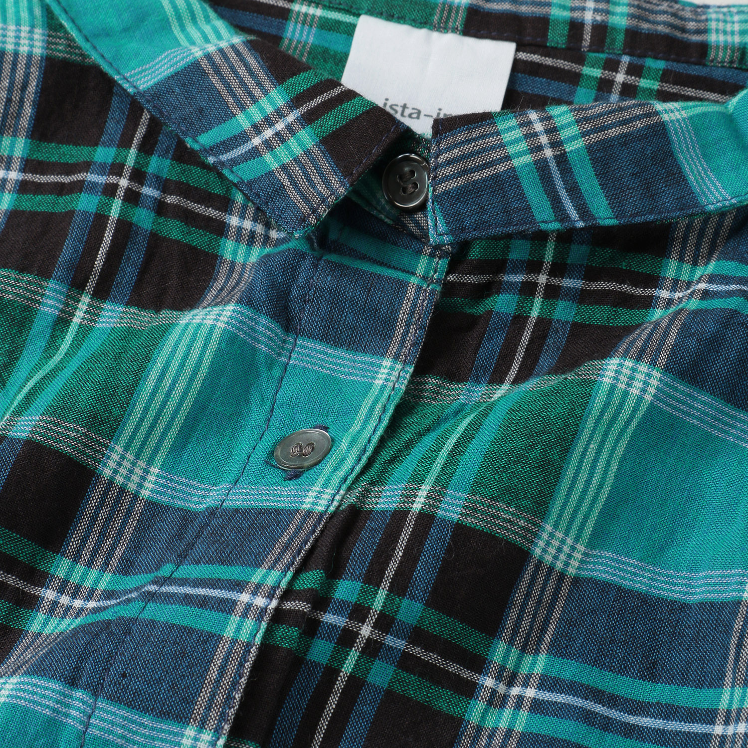 ista－ire マドラスチェック ちび襟ワイドシャツ - 画像8