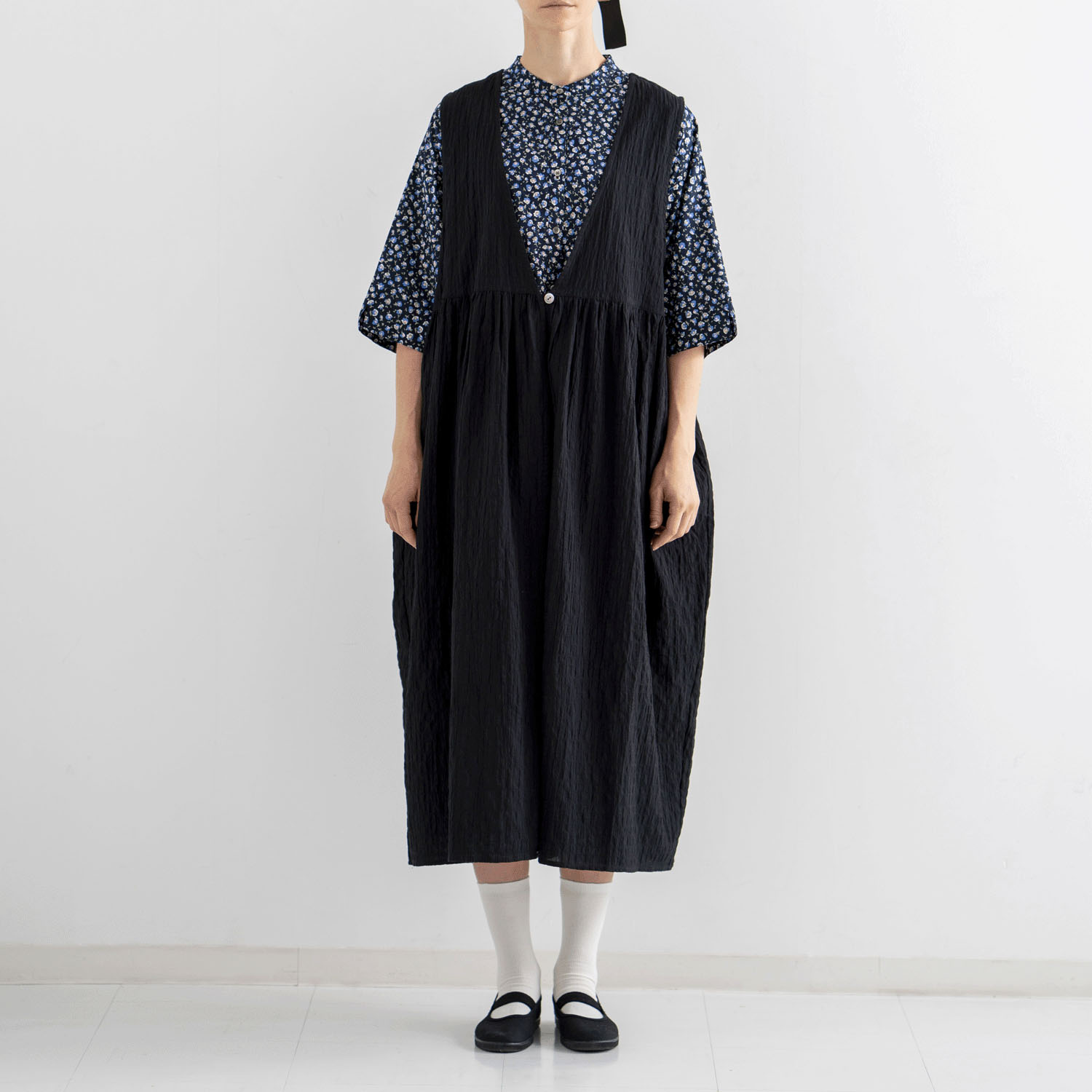 ista－ire シャーリングチェック ジレワンピース