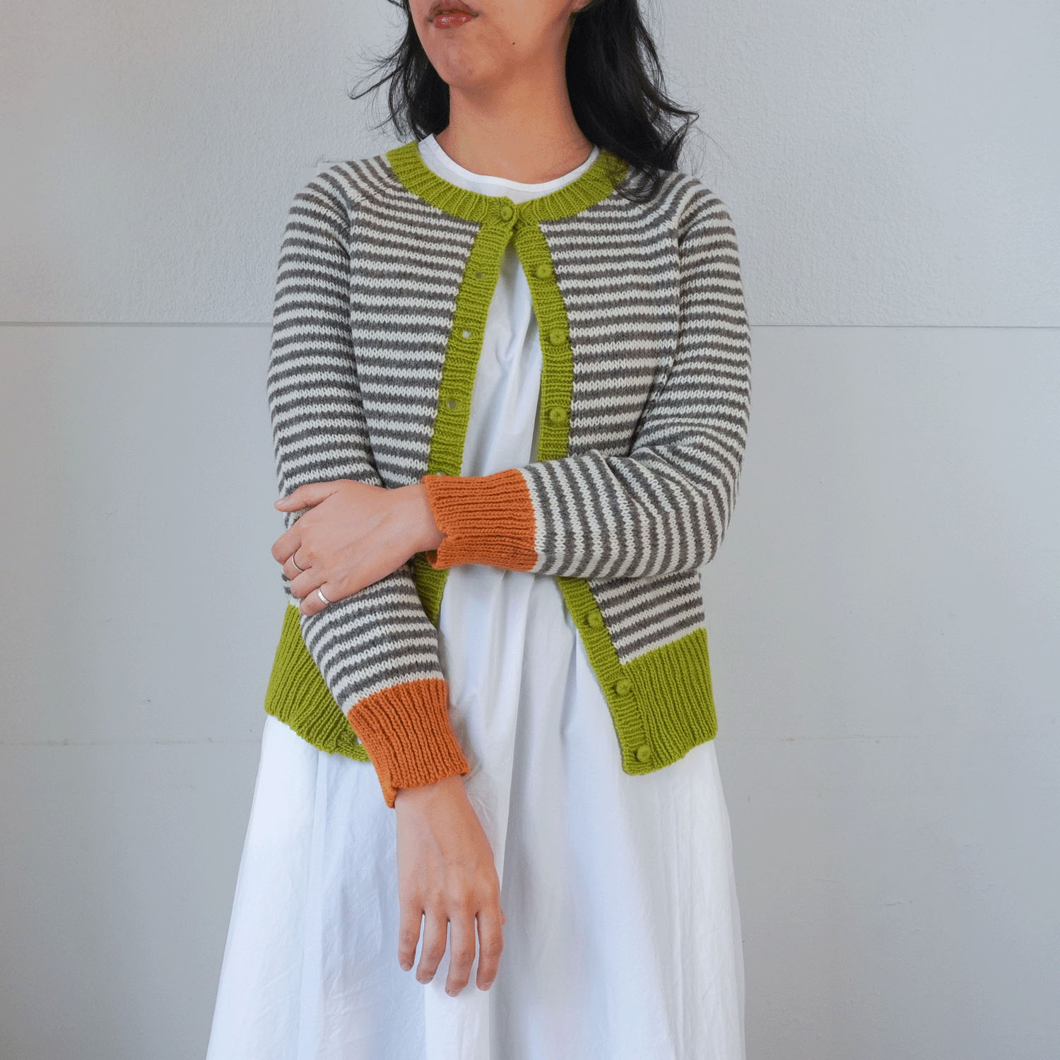 ESTELLE ボーダーカーディガン