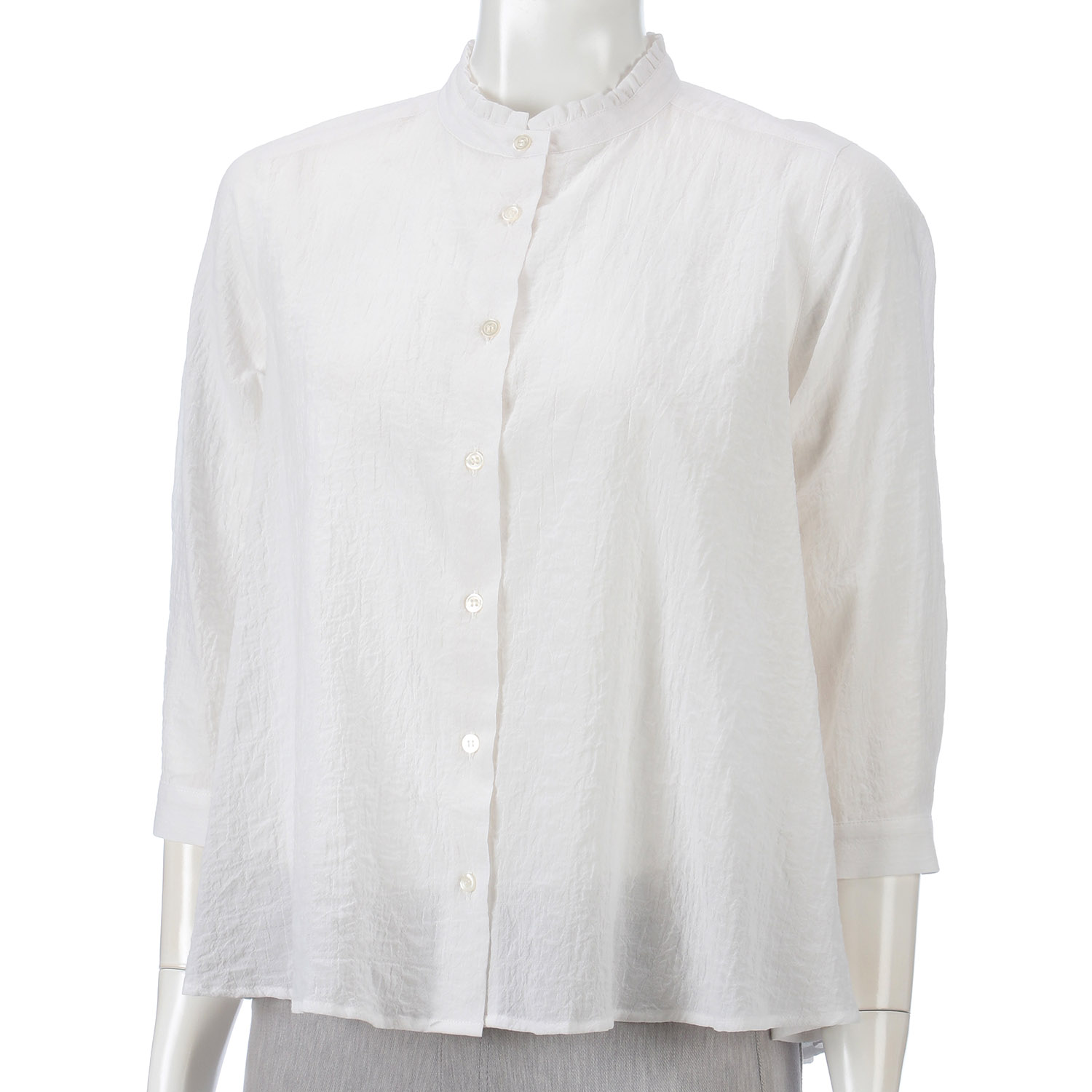 Parks スタンドフリルブラウス