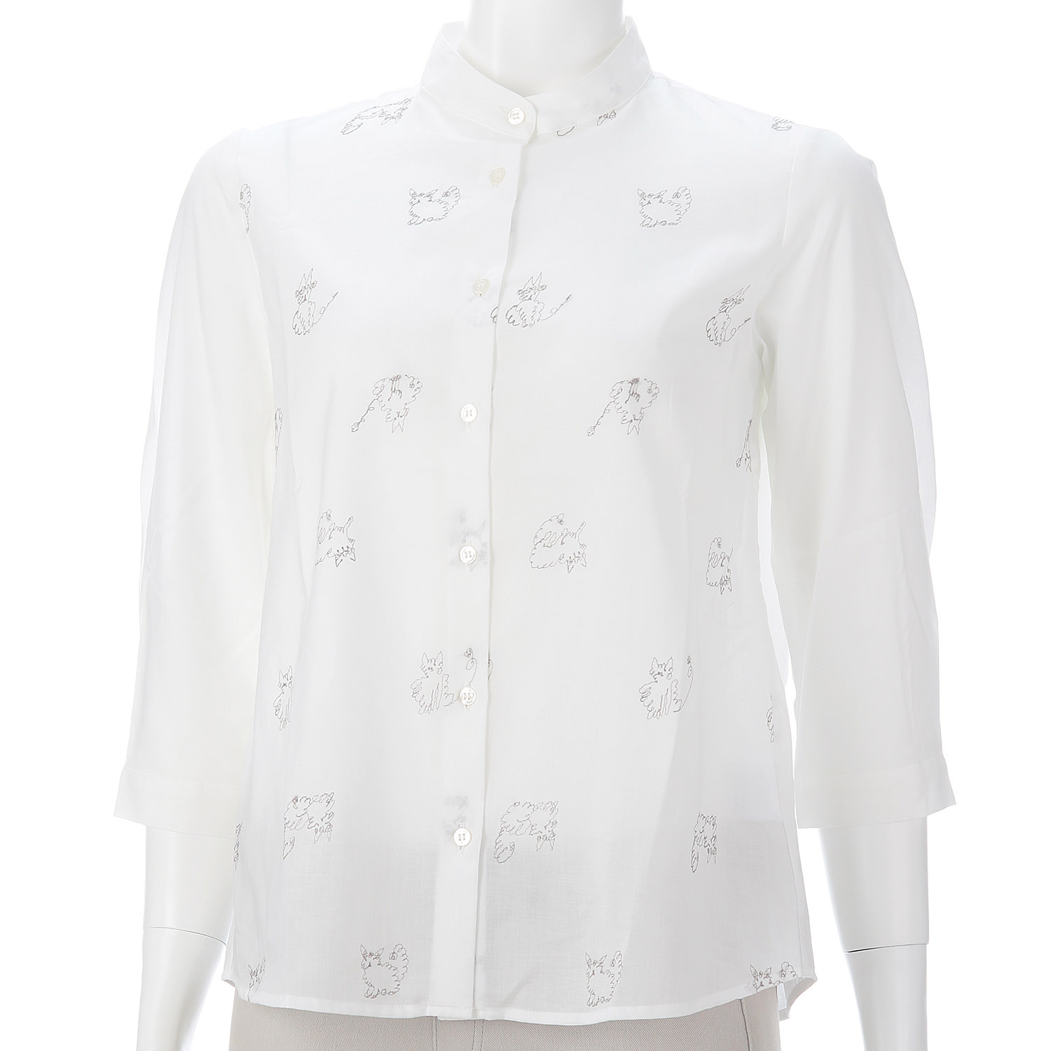 Parkes スタンドカラーレギュラーシャツ