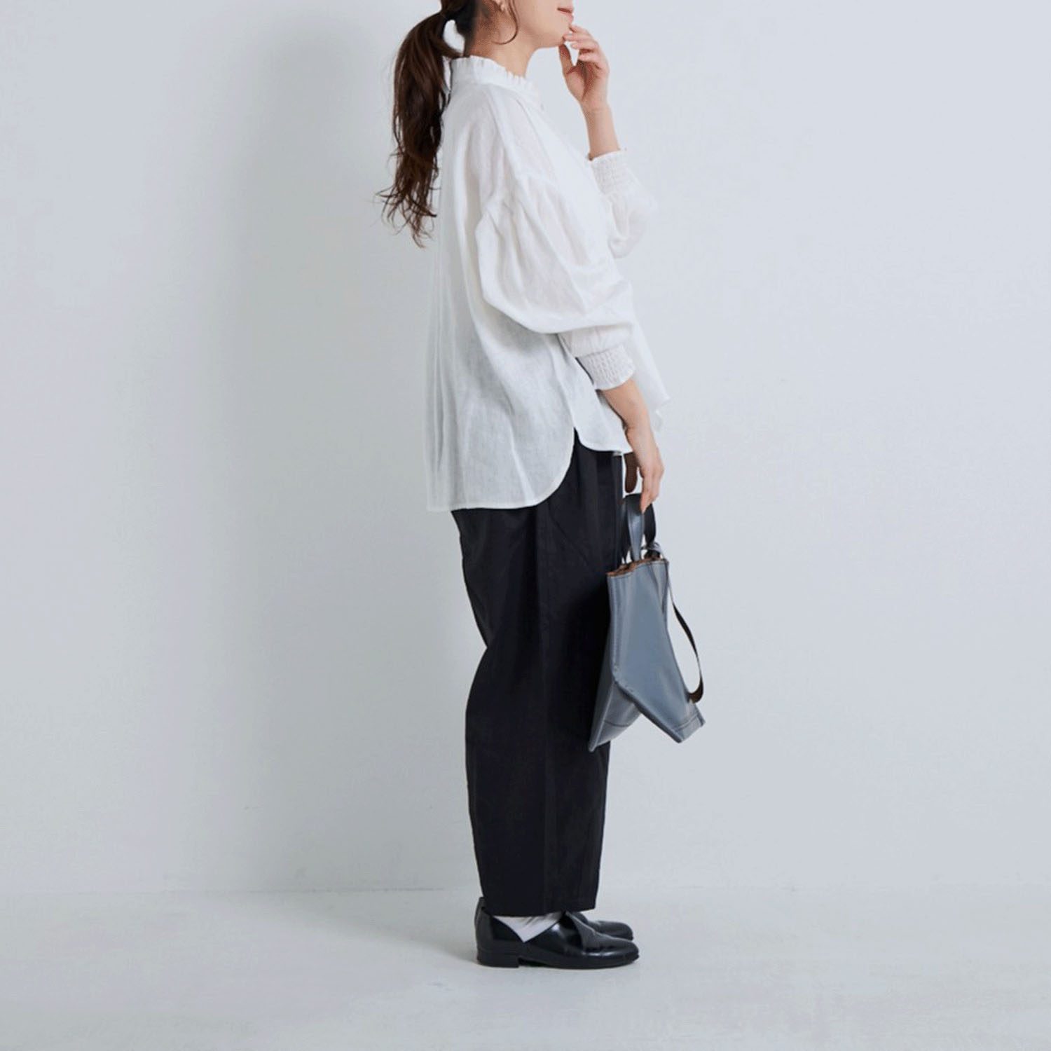 YURK geniet van バンドカラーシャツ - 画像7