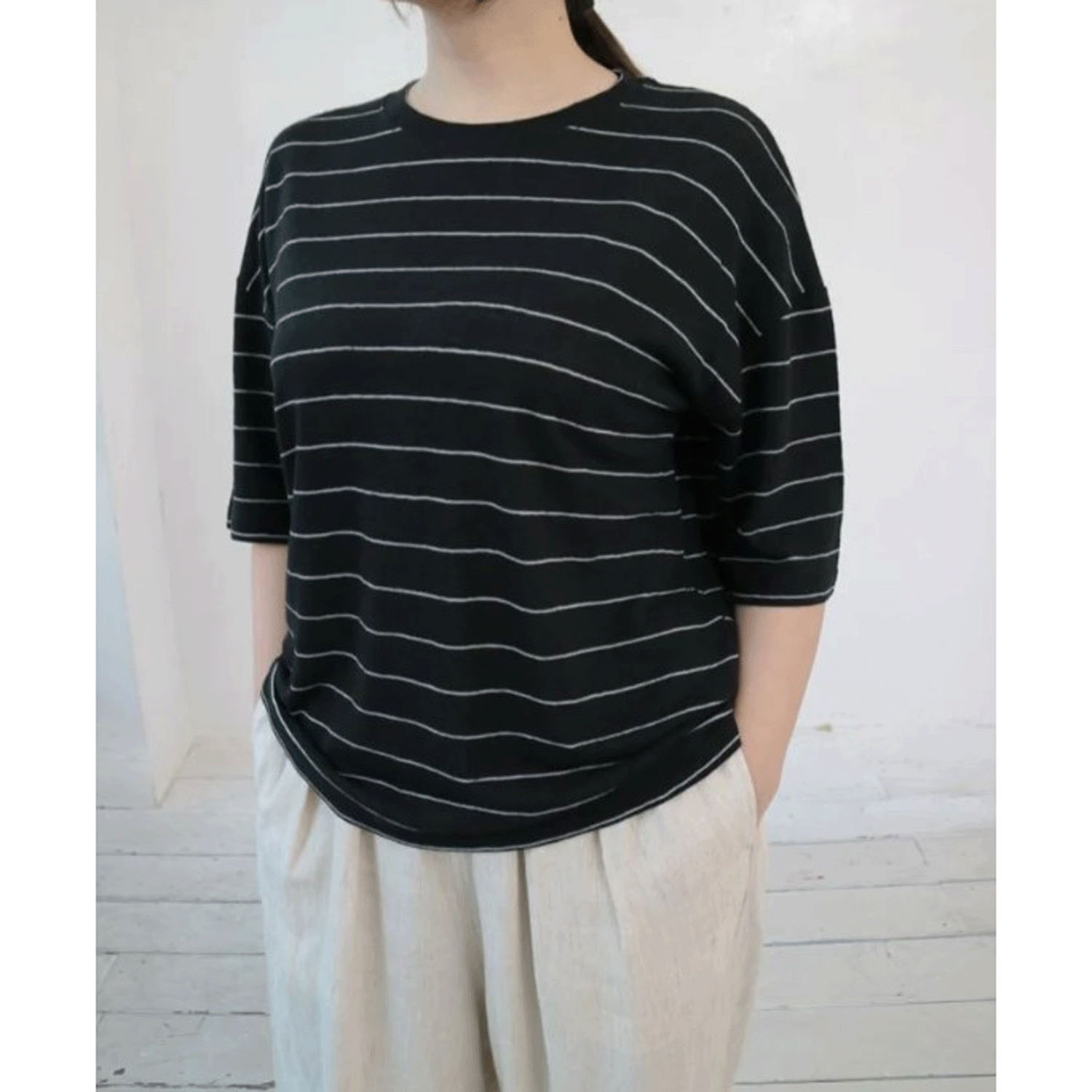 【Insta Live】YARRA 五分袖ボーダーTEE