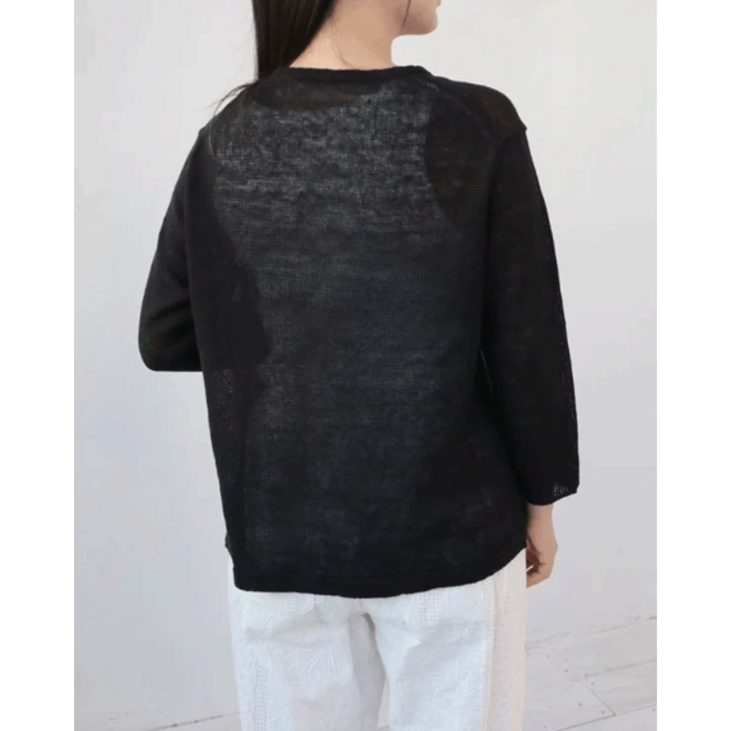 YARRA フレンチリネンAラインカーディガン - 画像4