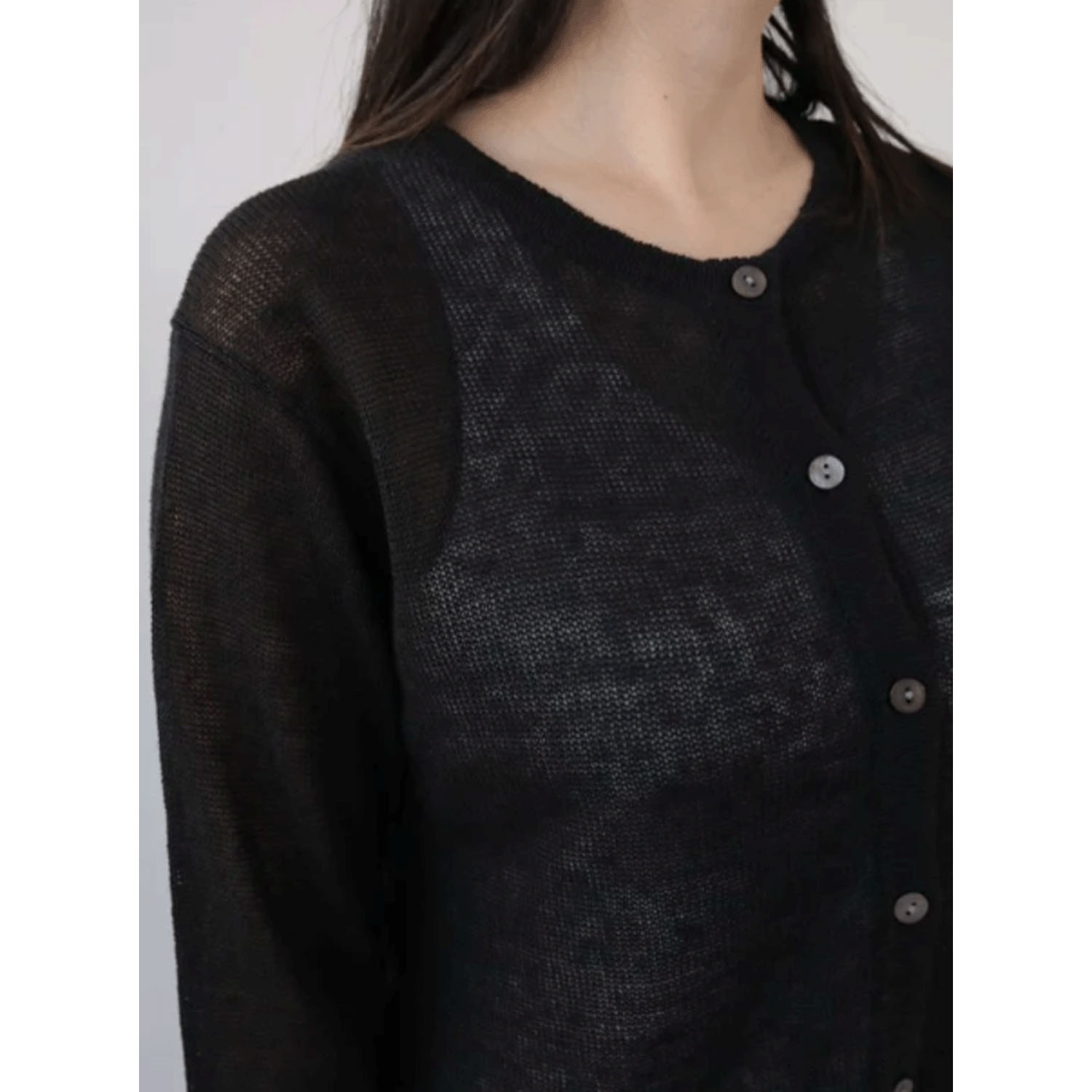 YARRA フレンチリネンAラインカーディガン - 画像5