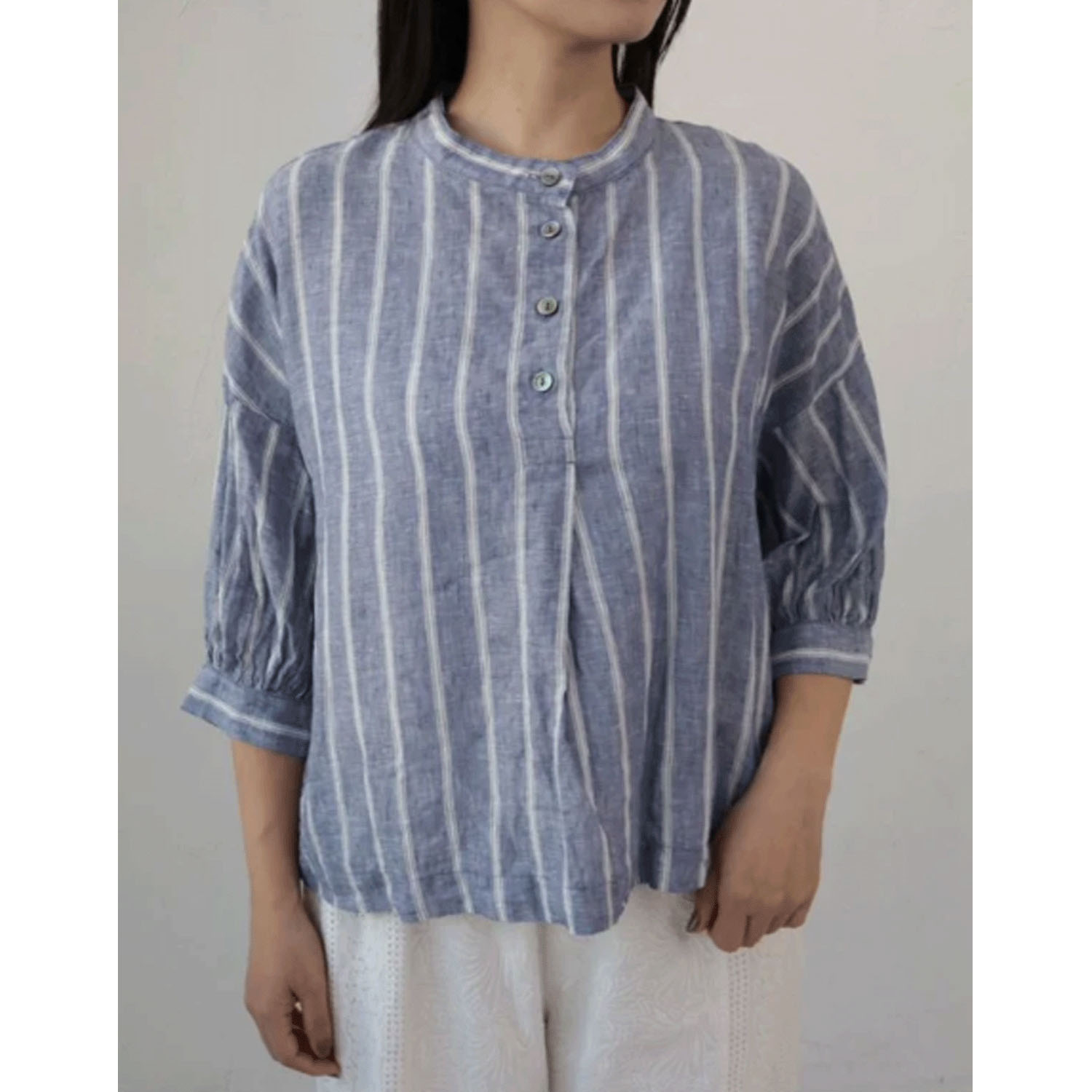 YARRA リネンストライプブラウス - 画像2