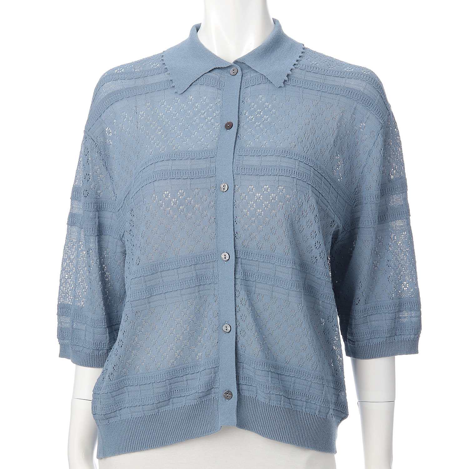 doux bleu  オープンワーク 半袖ニットシャツ - 画像16