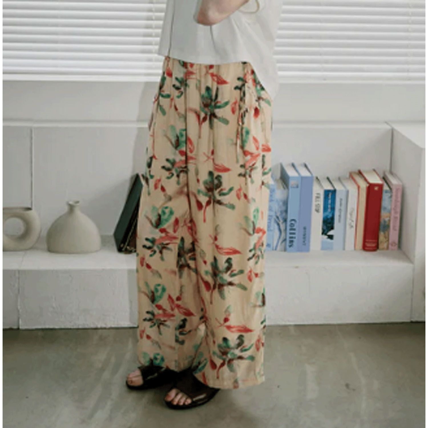 doux bleu フラワーインドプリントパンツ - 画像7